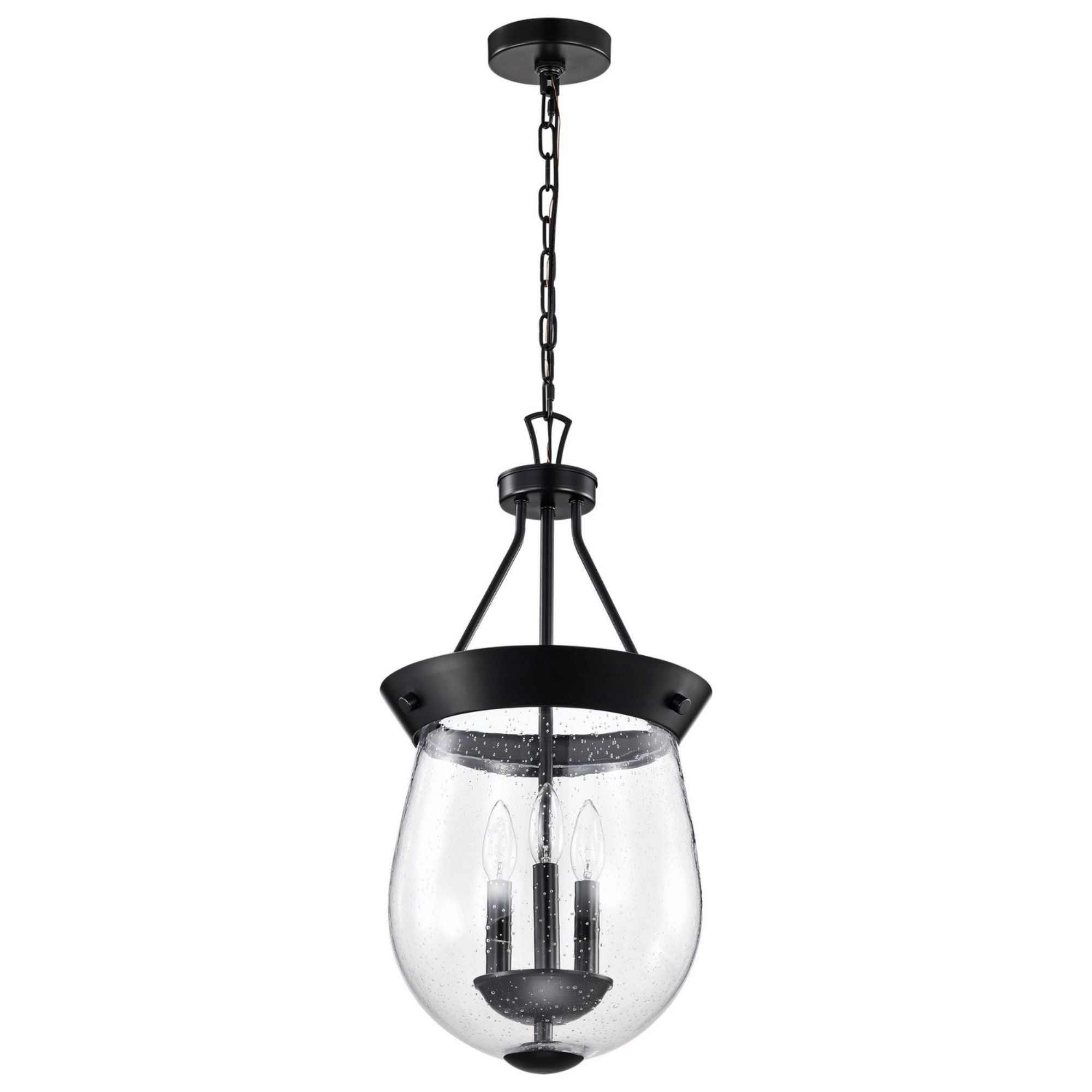 Boliver 12 in. 3 lights Pendant Light Matte Black Finish - Bees Lighting