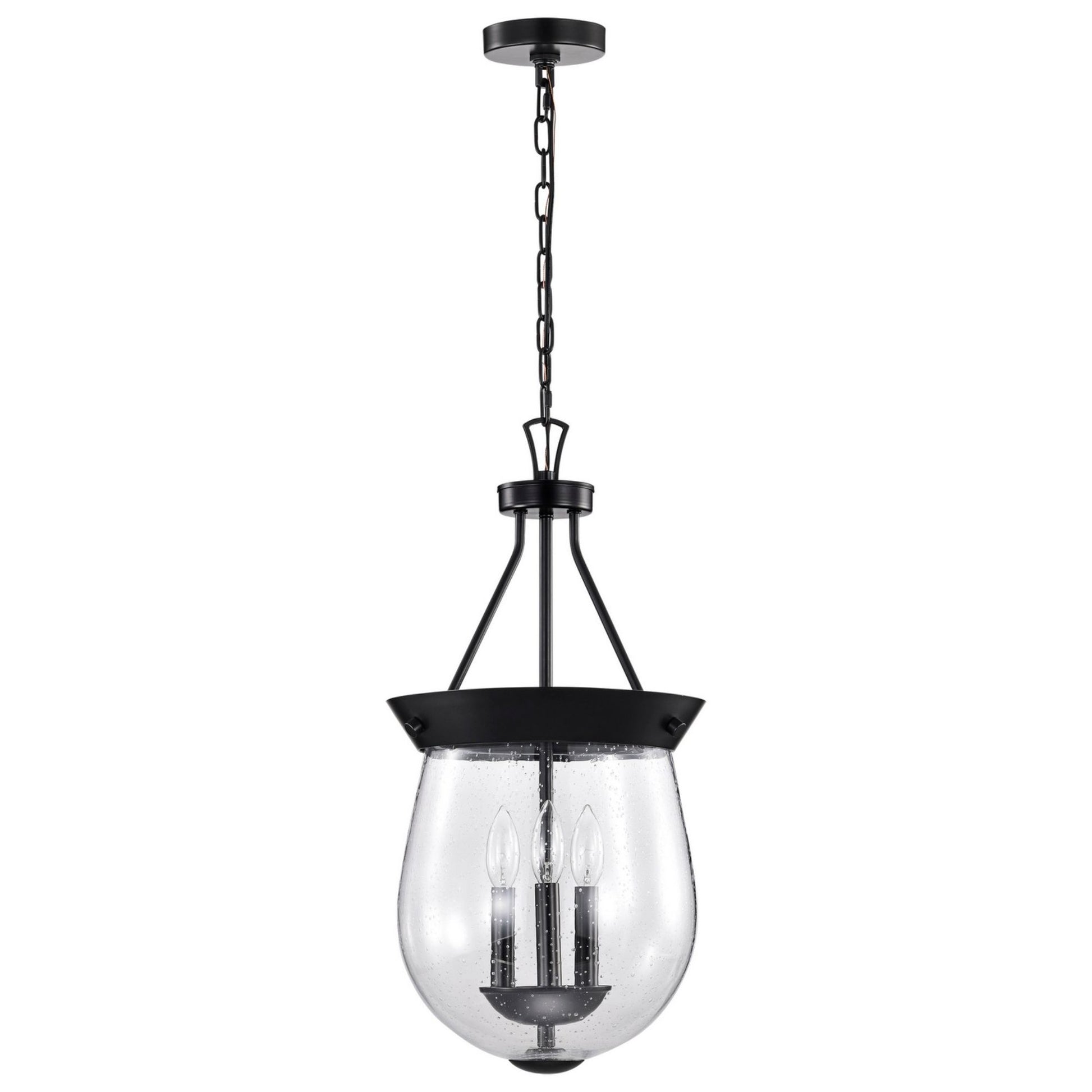 Boliver 12 in. 3 lights Pendant Light Matte Black Finish - Bees Lighting