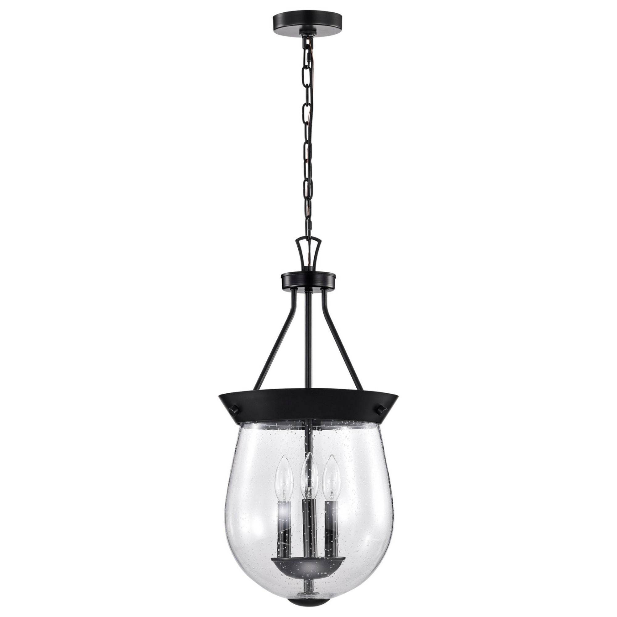 Boliver 12 in. 3 lights Pendant Light Matte Black Finish - Bees Lighting