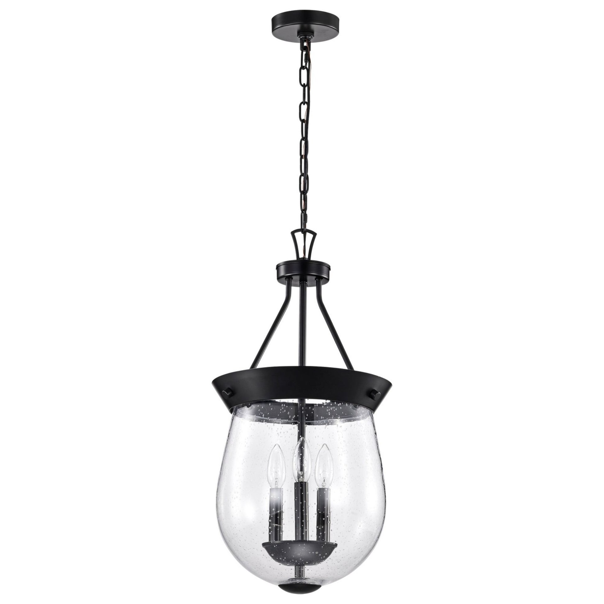 Boliver 3 Lights Pendant Light, Clear Seeded Glass - Bees Lighting