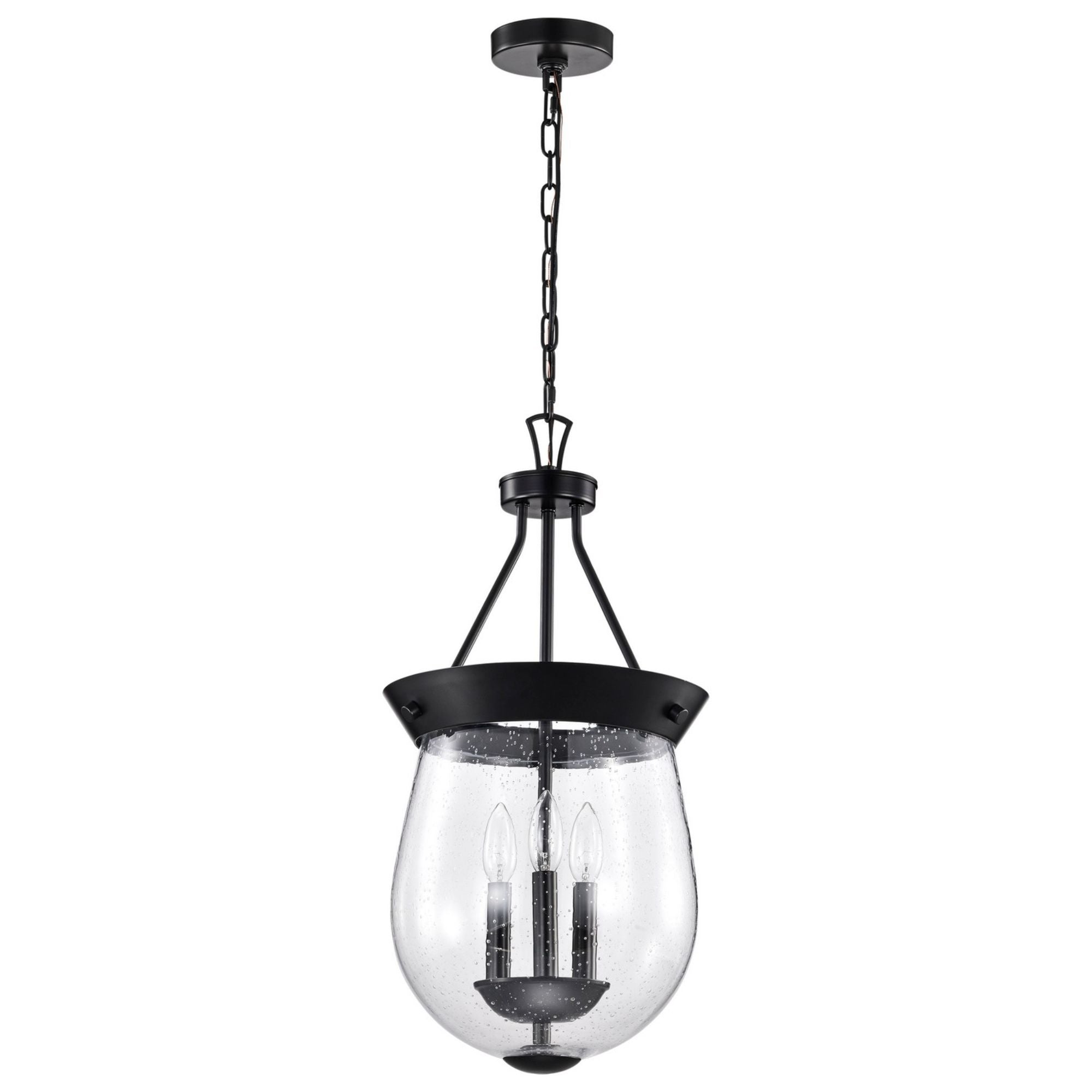Boliver 3 Lights Pendant Light, Clear Seeded Glass - Bees Lighting