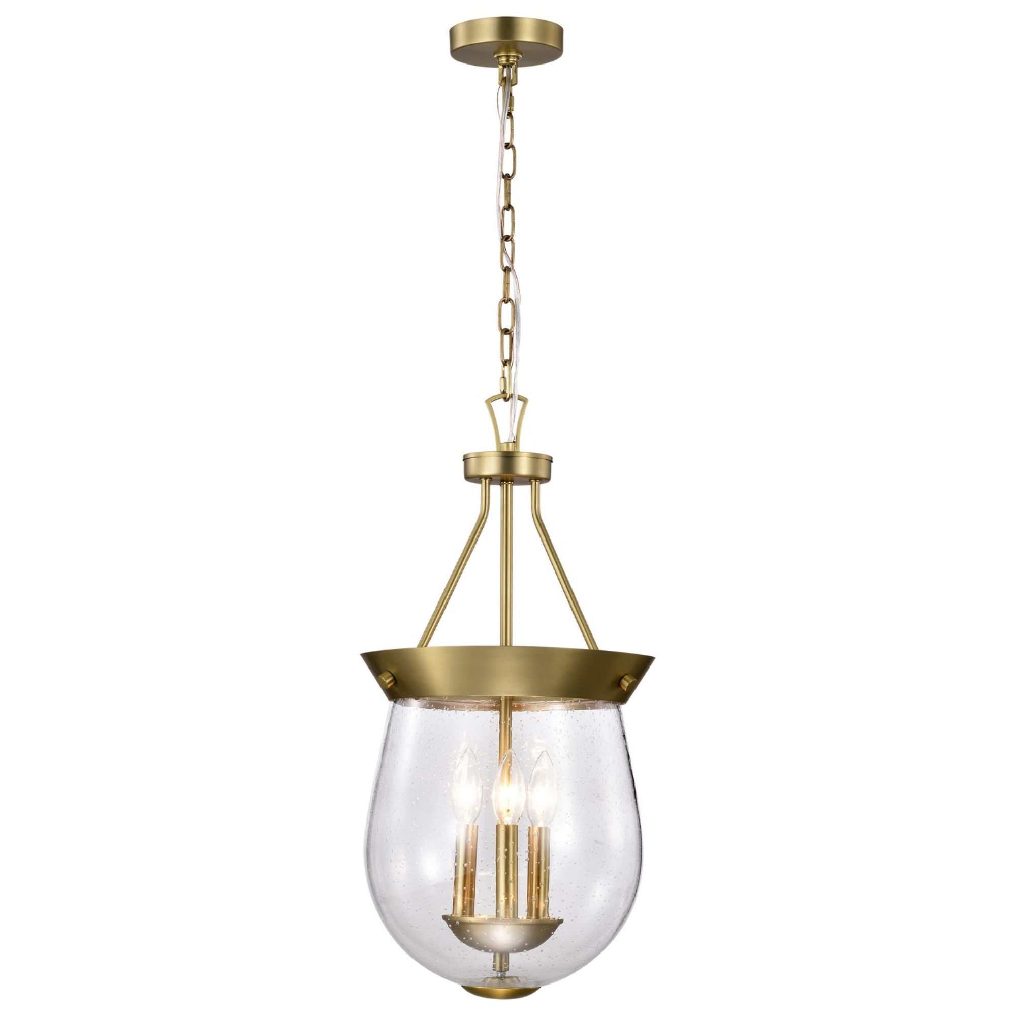 Boliver 12" 3 lights Pendant, Vintage Brass Finish - Bees Lighting
