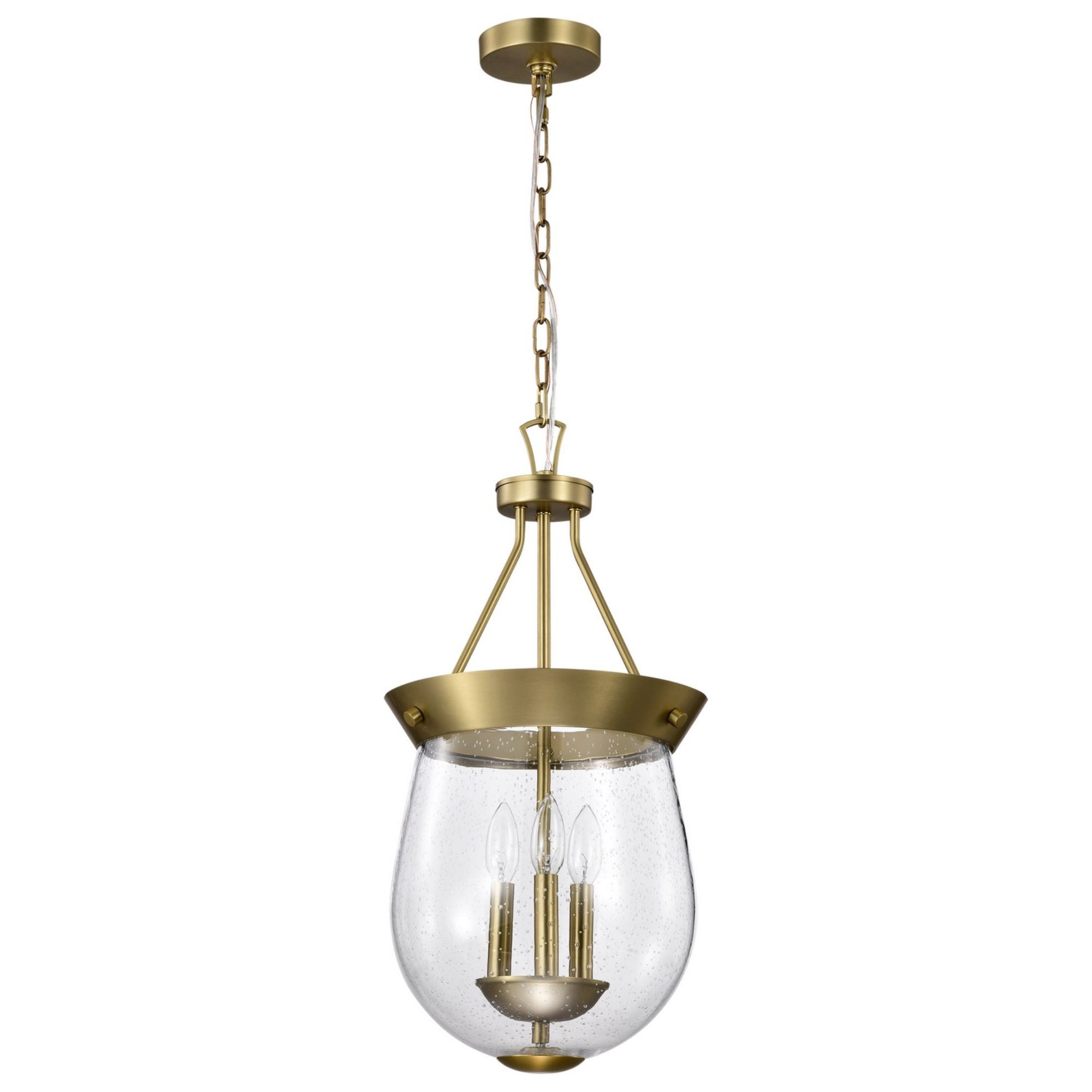 Boliver 3 Lights Pendant Light, Clear Seeded Glass - Bees Lighting