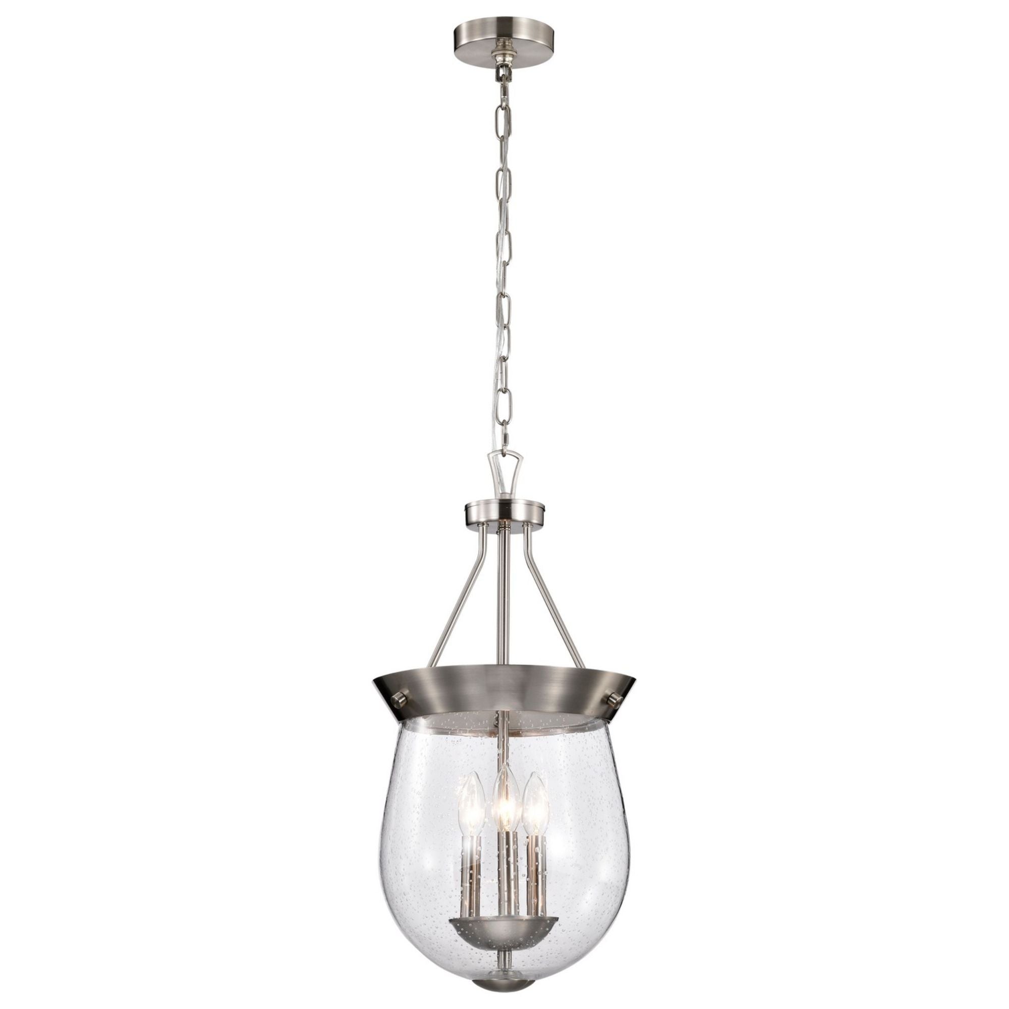 Boliver 12" 3 lights Pendant, Brushed Nickel Finish - Bees Lighting