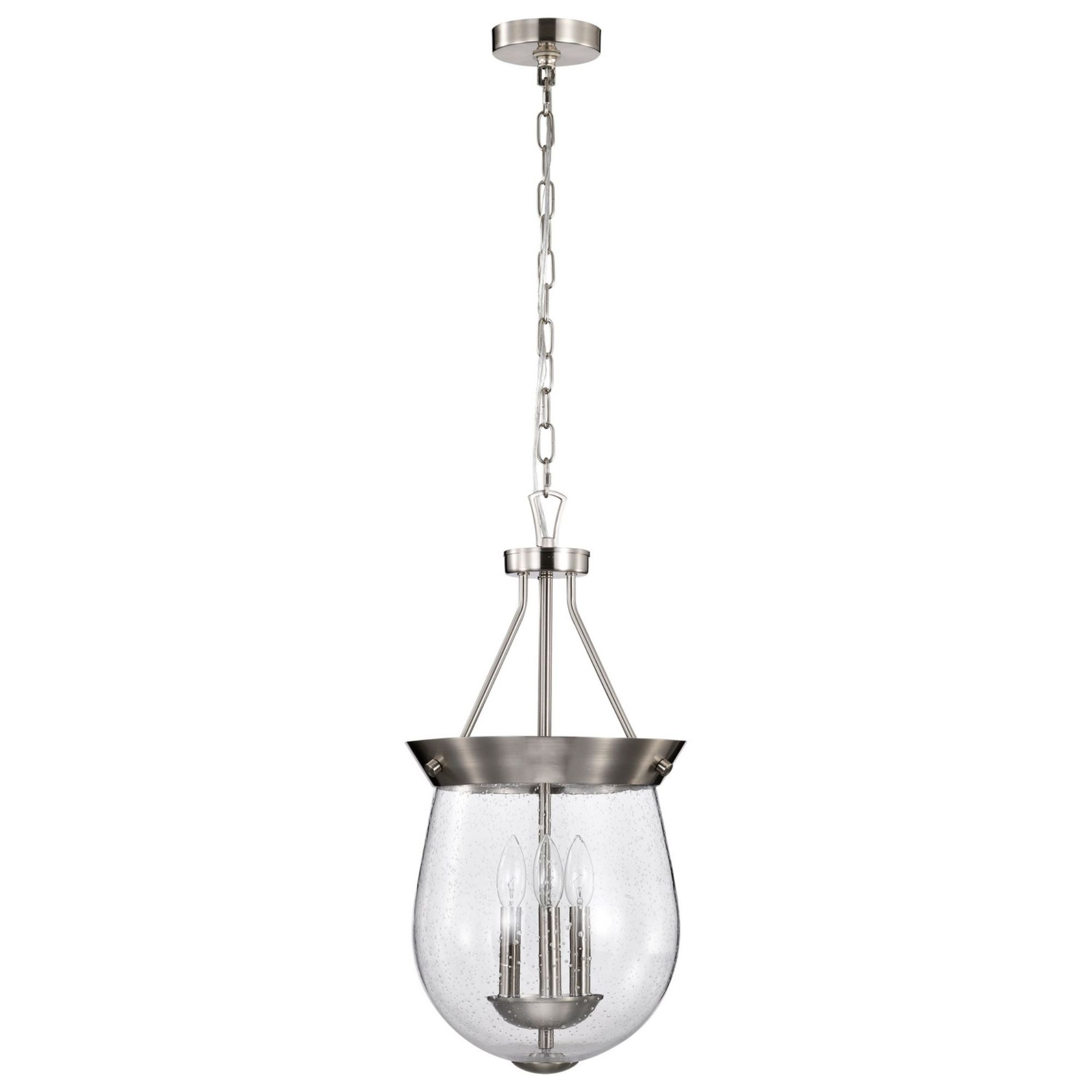 Boliver 12" 3 lights Pendant, Brushed Nickel Finish - Bees Lighting