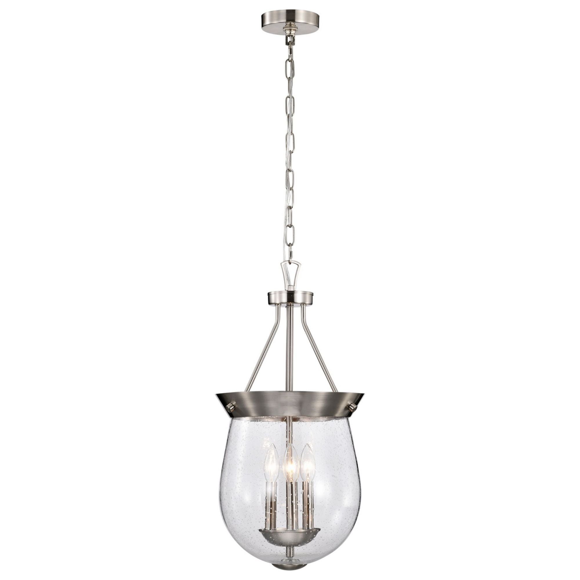 Boliver 12" 3 lights Pendant, Brushed Nickel Finish - Bees Lighting
