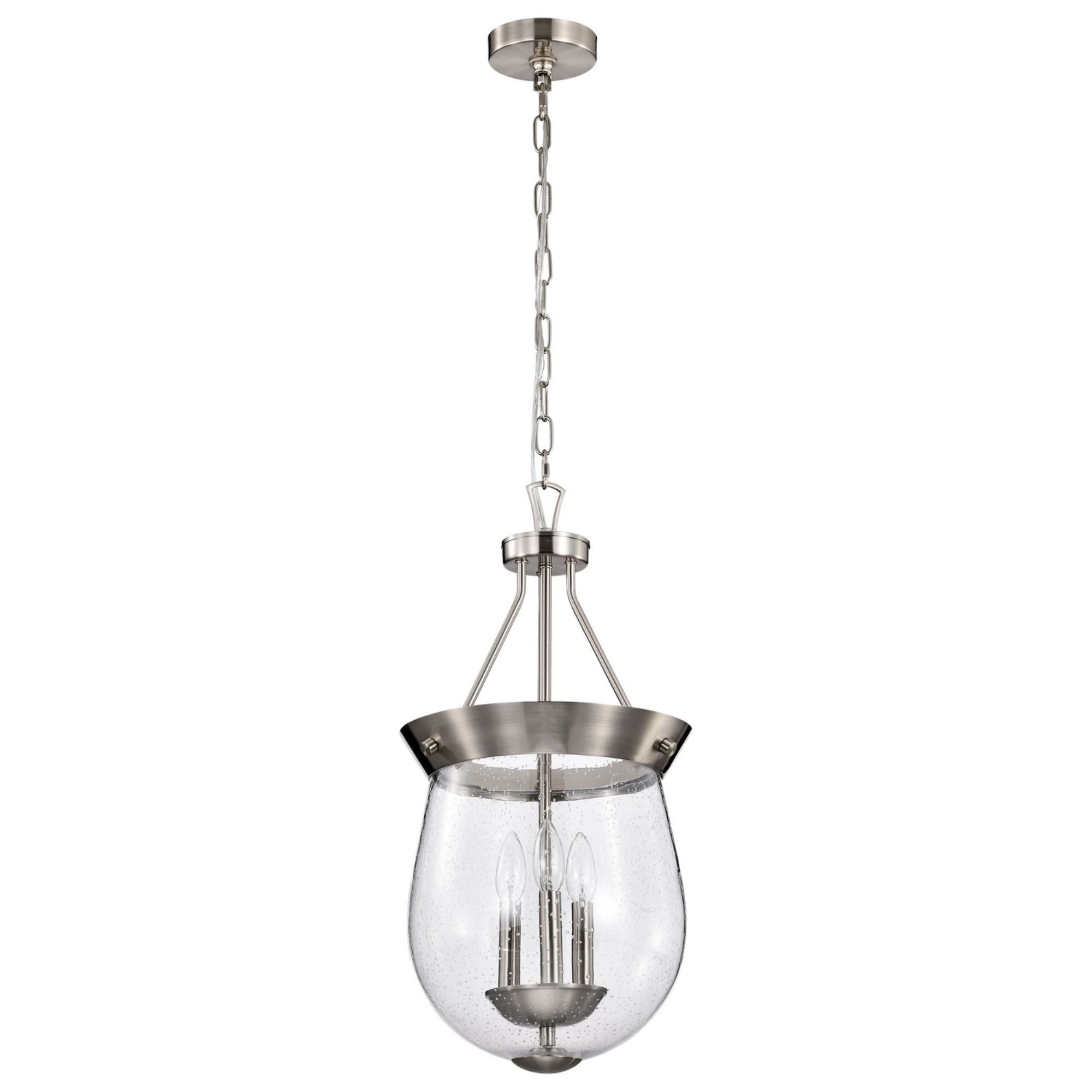 Boliver 12" 3 lights Pendant, Brushed Nickel Finish - Bees Lighting
