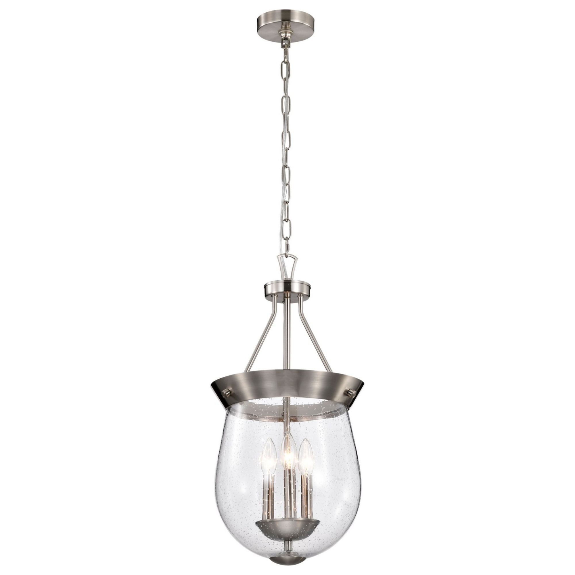 Boliver 12" 3 lights Pendant, Brushed Nickel Finish - Bees Lighting