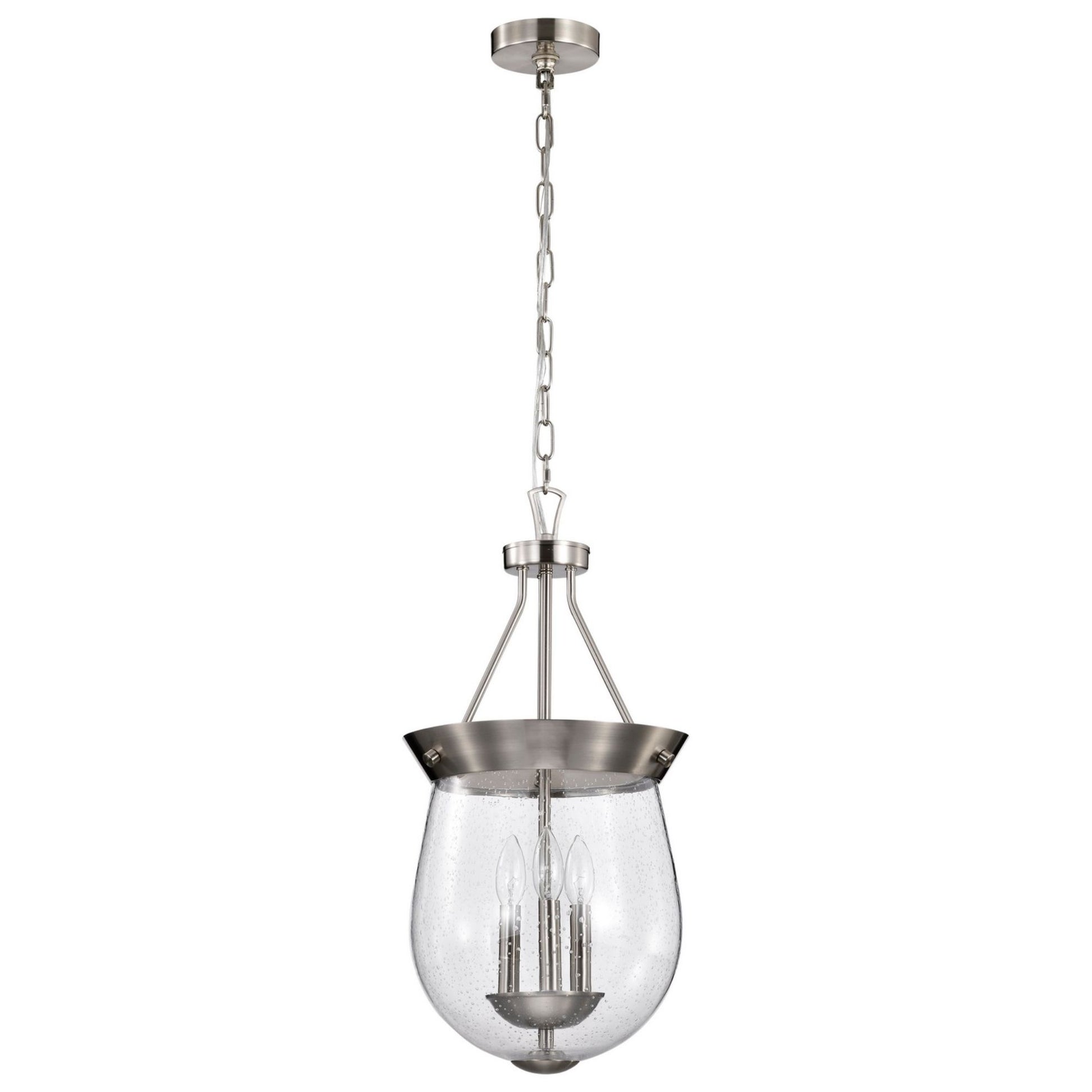 Boliver 3 Lights Pendant Light, Clear Seeded Glass - Bees Lighting