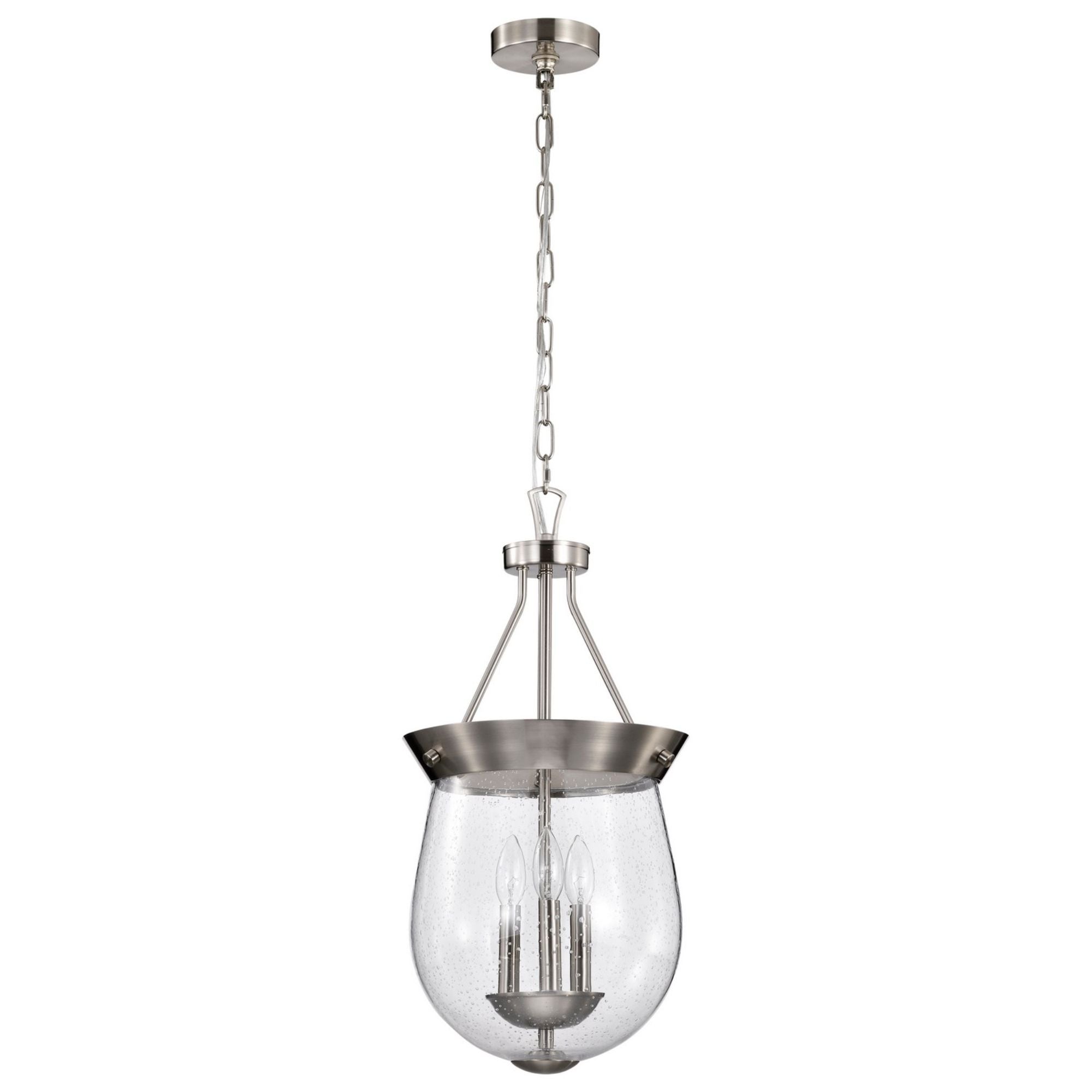 Boliver 3 Lights Pendant Light, Clear Seeded Glass - Bees Lighting