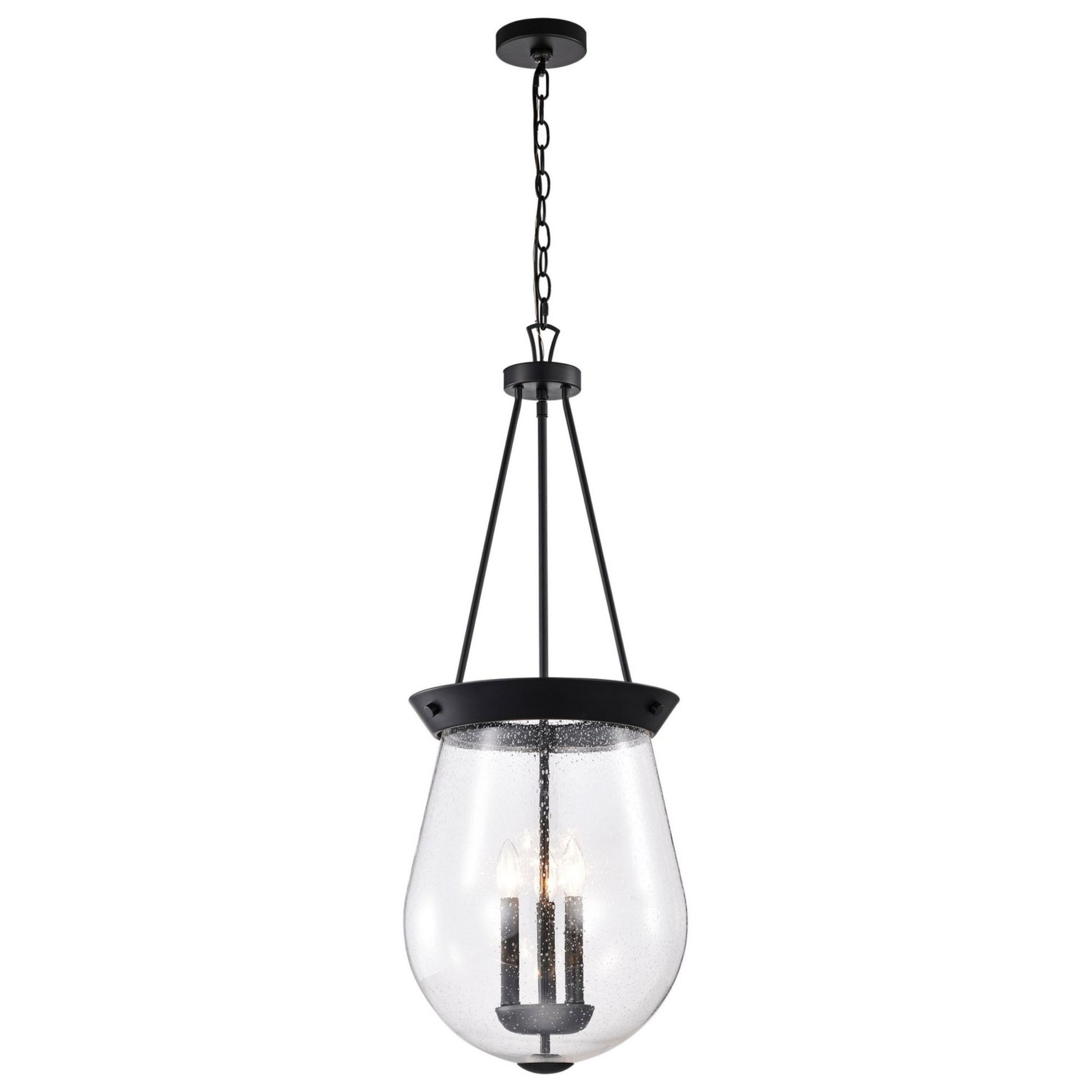 Boliver 14" 3 lights Pendant, Matte Black Finish - Bees Lighting