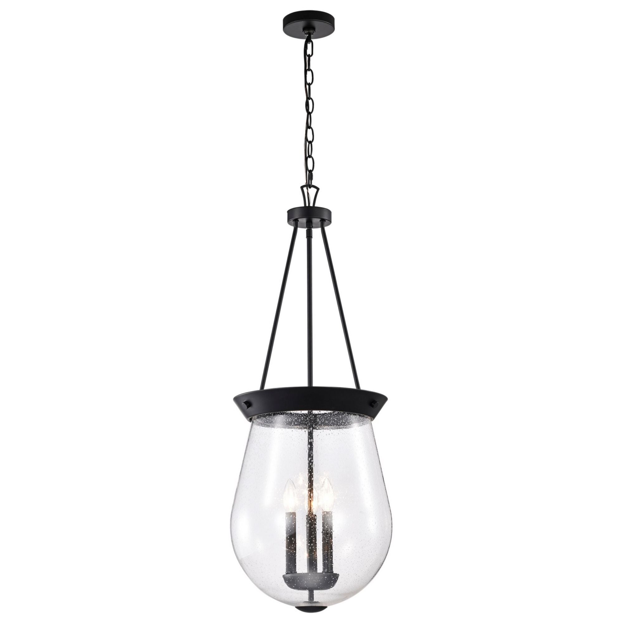 Boliver 14" 3 lights Pendant, Matte Black Finish - Bees Lighting