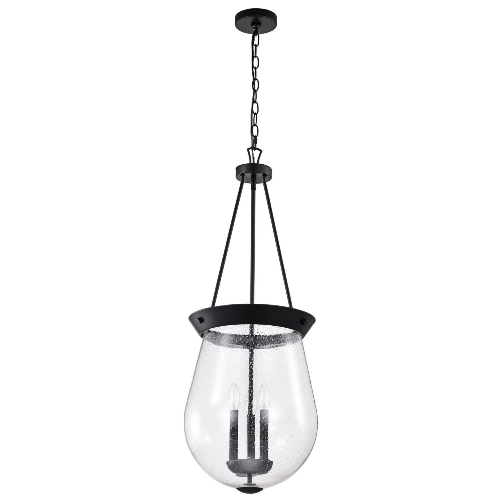 Boliver 14" 3 lights Pendant, Matte Black Finish - Bees Lighting