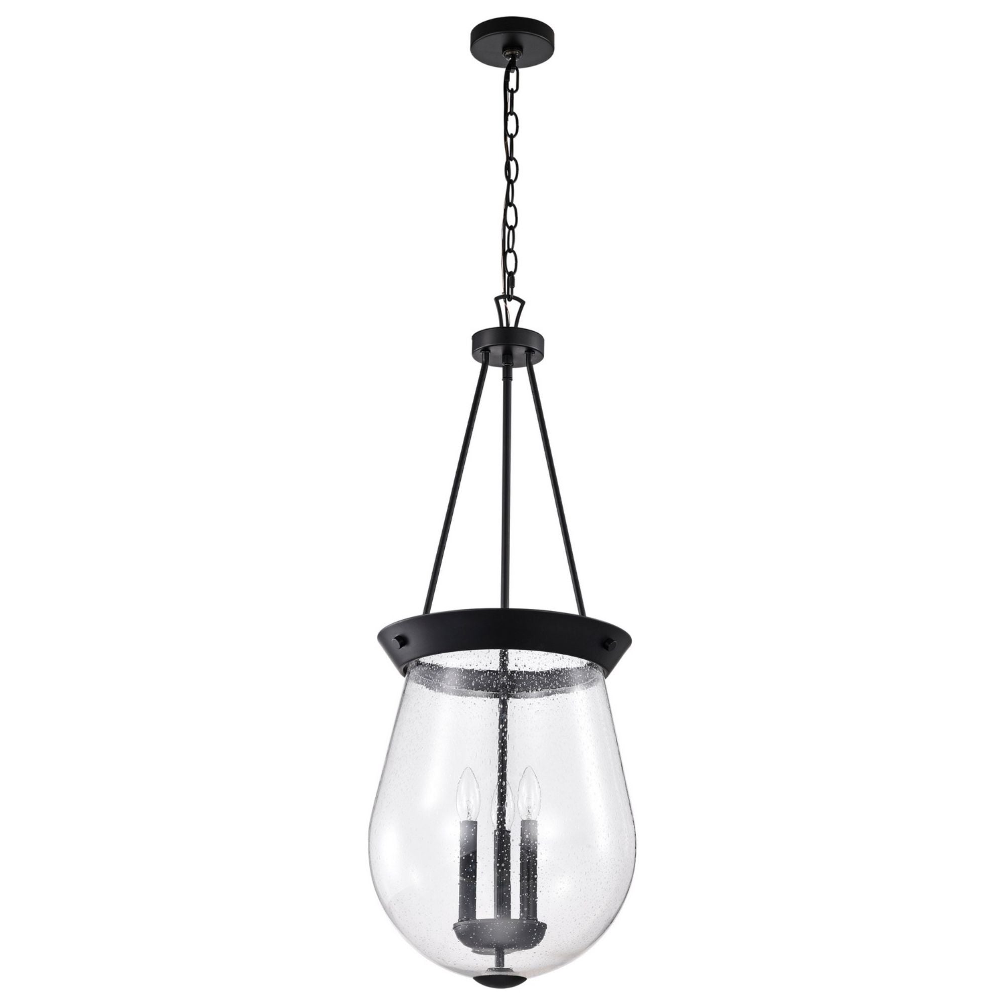 Boliver 14" 3 lights Pendant, Matte Black Finish - Bees Lighting