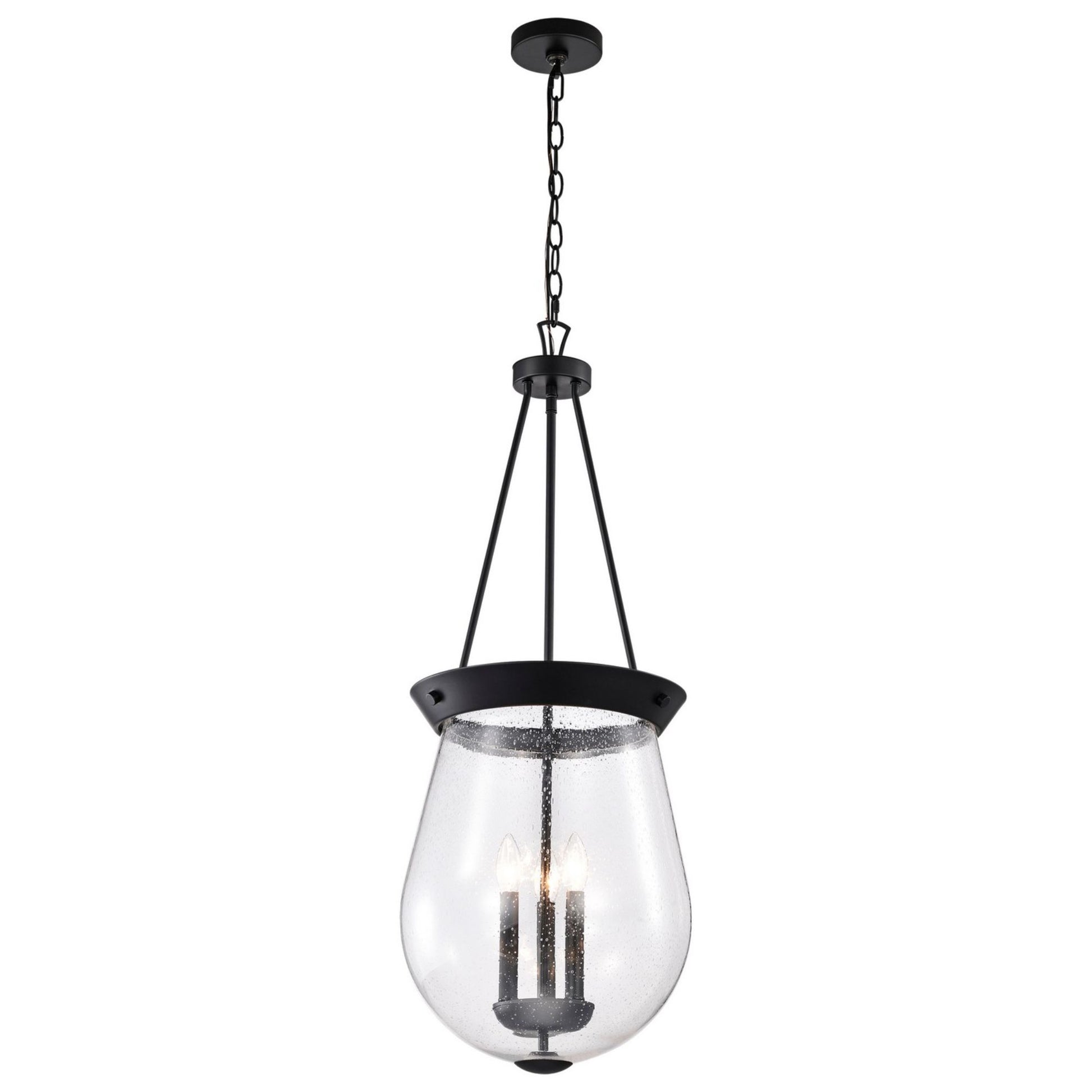 Boliver 14" 3 lights Pendant, Matte Black Finish - Bees Lighting