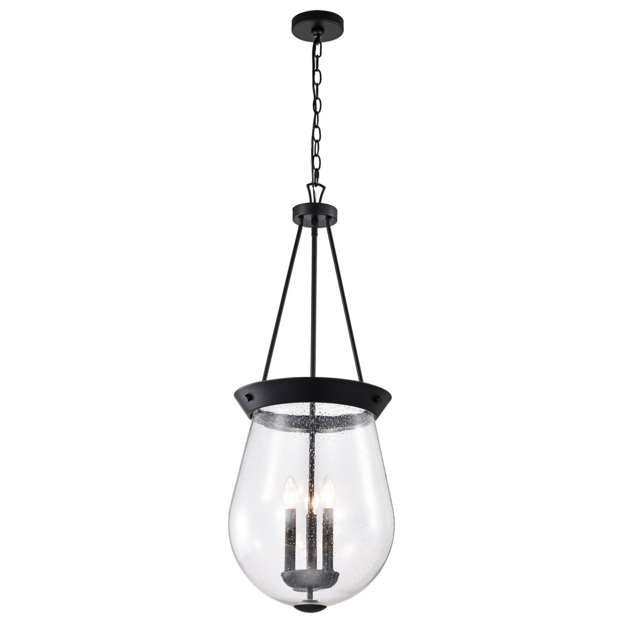 Boliver 14" 3 lights Pendant, Matte Black Finish - Bees Lighting