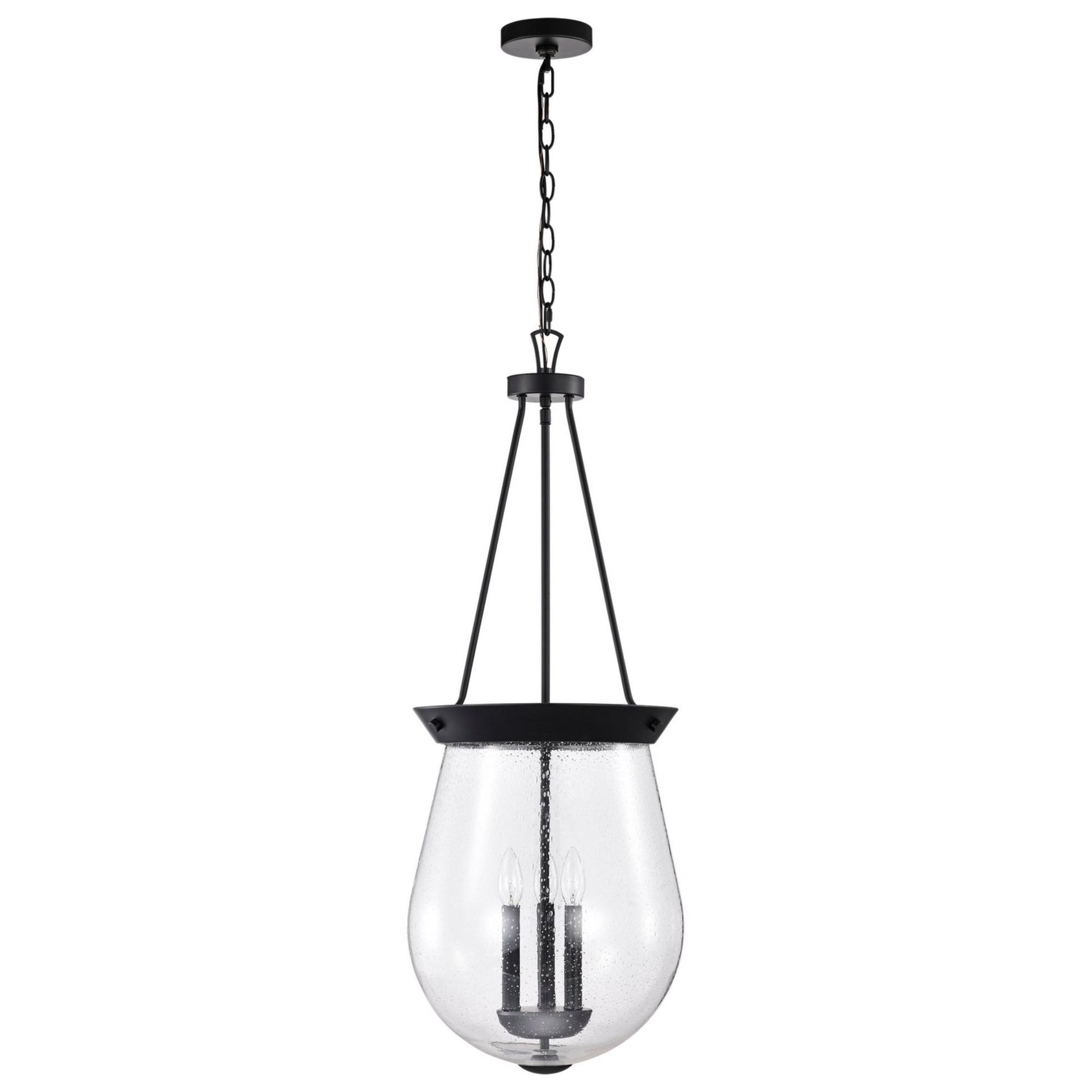 Boliver 14" 3 lights Pendant, Matte Black Finish - Bees Lighting