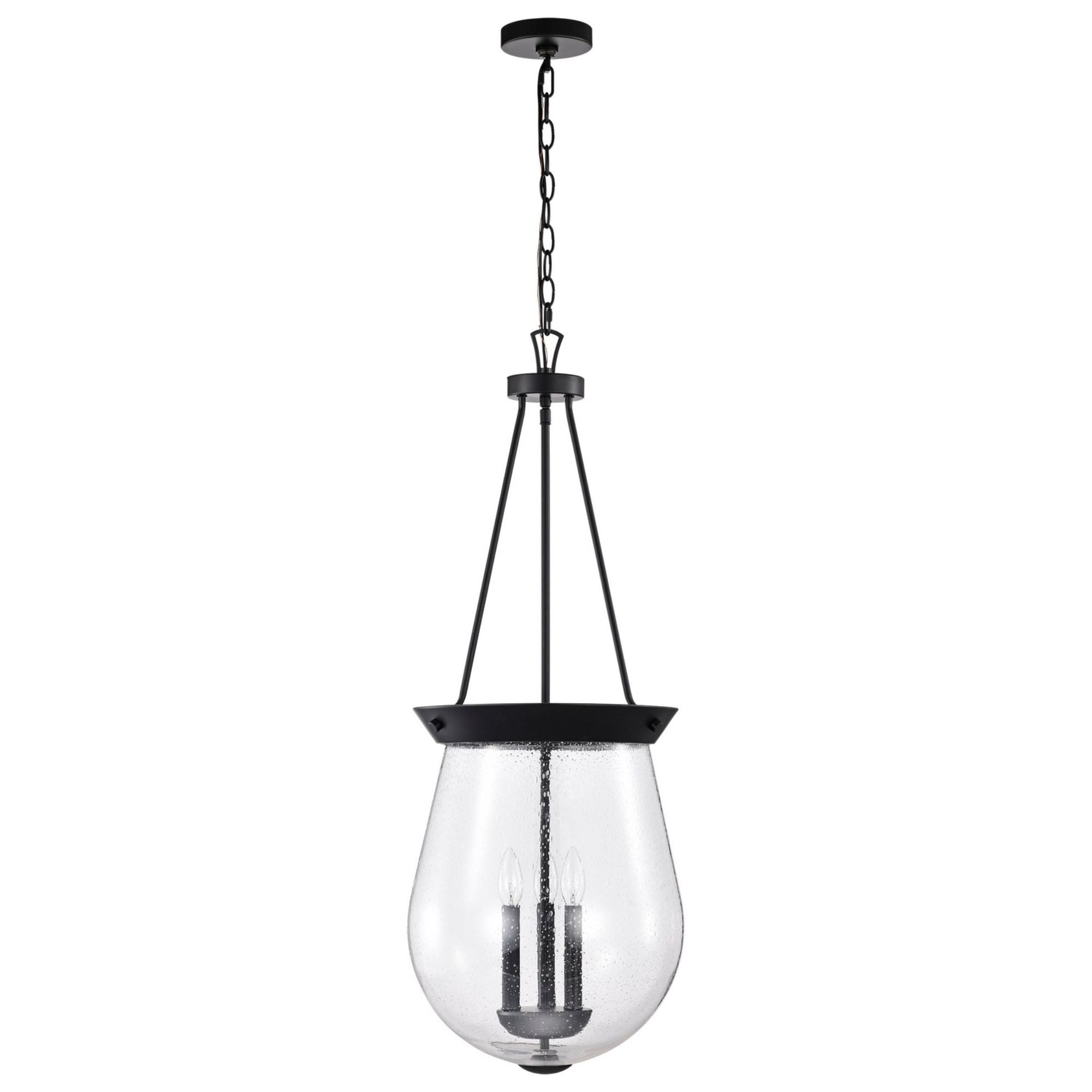 Boliver 14" 3 lights Pendant, Matte Black Finish - Bees Lighting