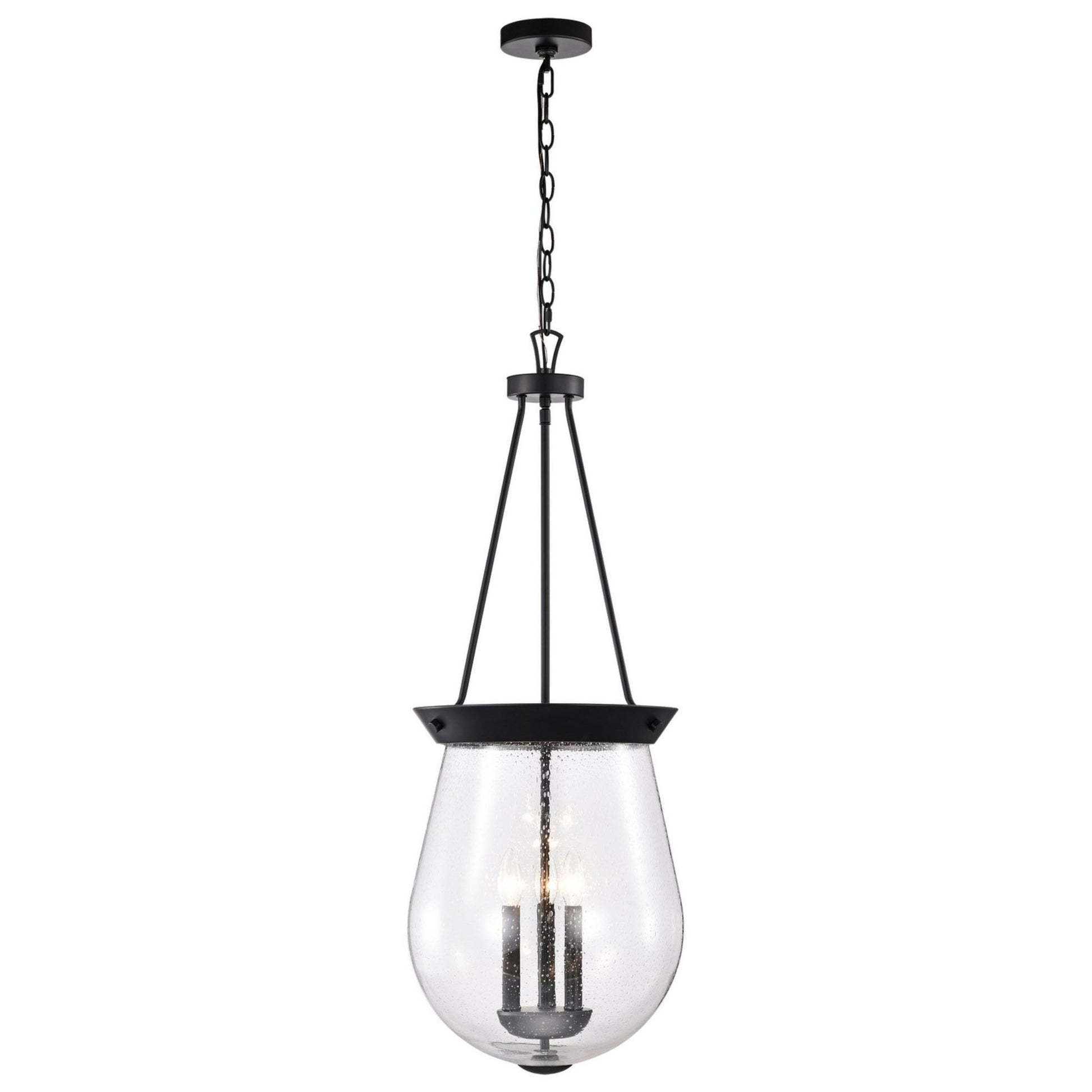 Boliver 14" 3 lights Pendant, Matte Black Finish - Bees Lighting