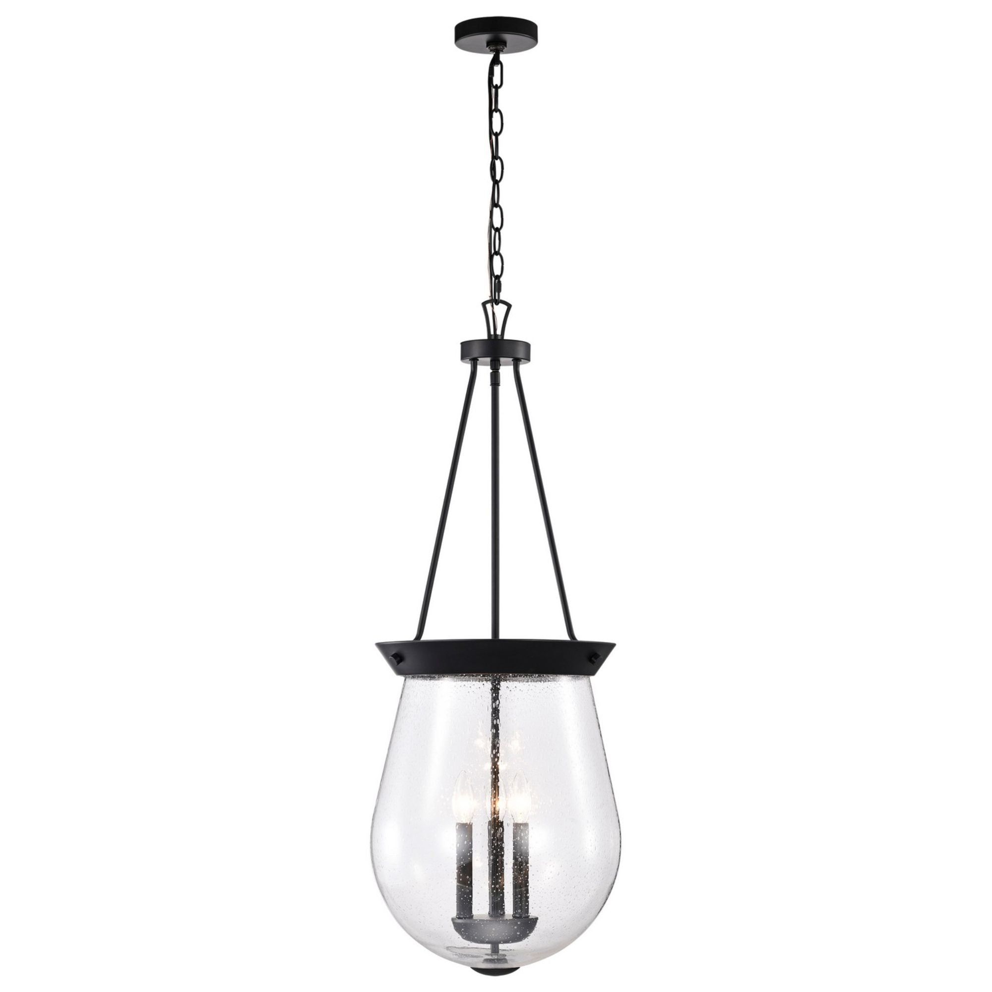 Boliver 14" 3 lights Pendant, Matte Black Finish - Bees Lighting