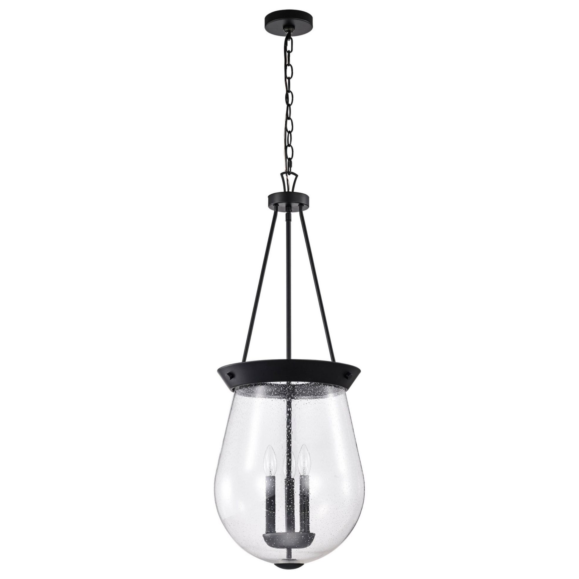 Boliver 3 Lights Pendant Light, Clear Seeded Glass - Bees Lighting