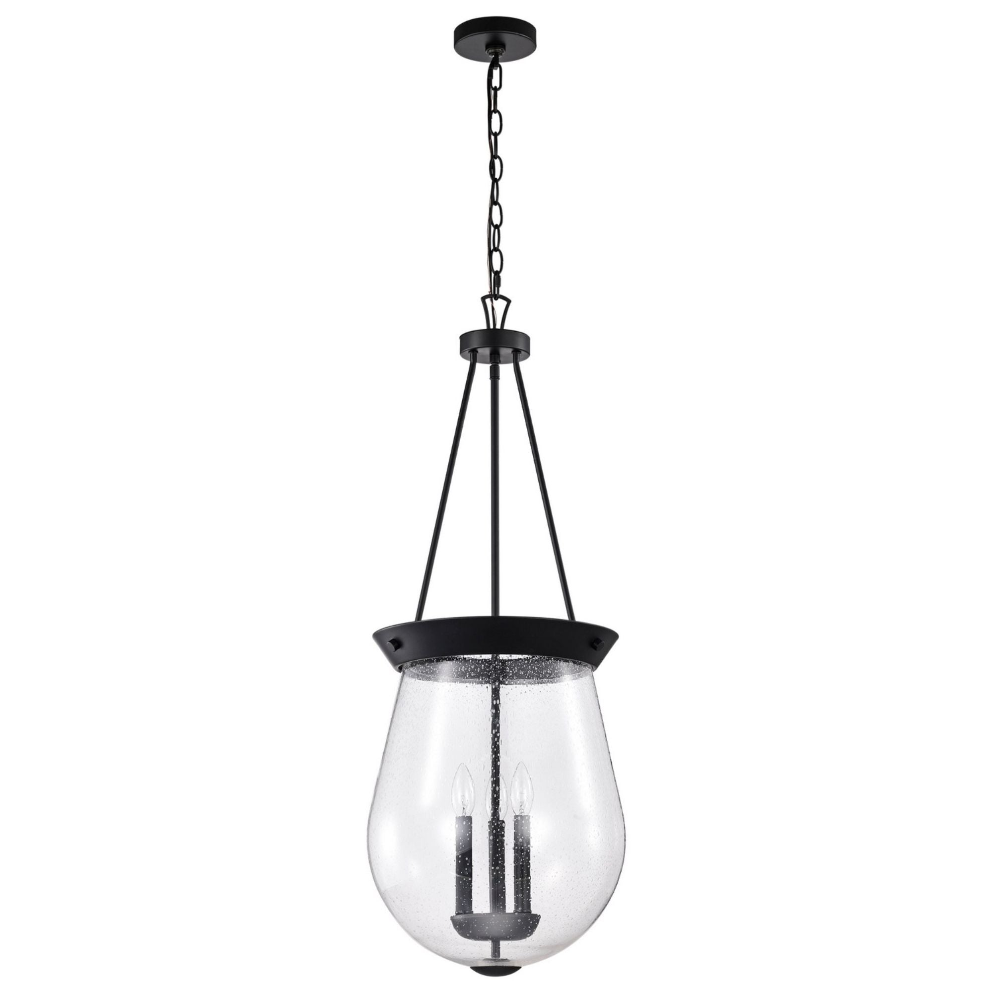 Boliver 3 Lights Pendant Light, Clear Seeded Glass - Bees Lighting