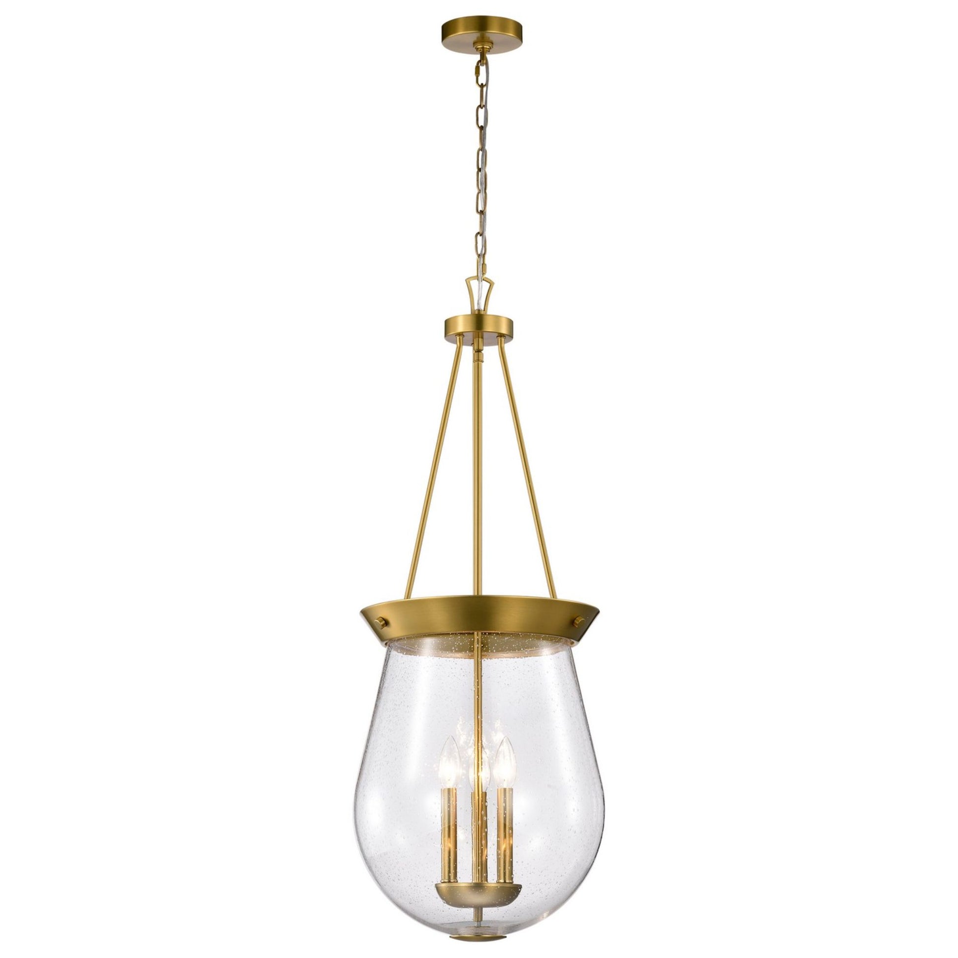 Boliver 14" 3 lights Pendant, Vintage Brass Finish - Bees Lighting