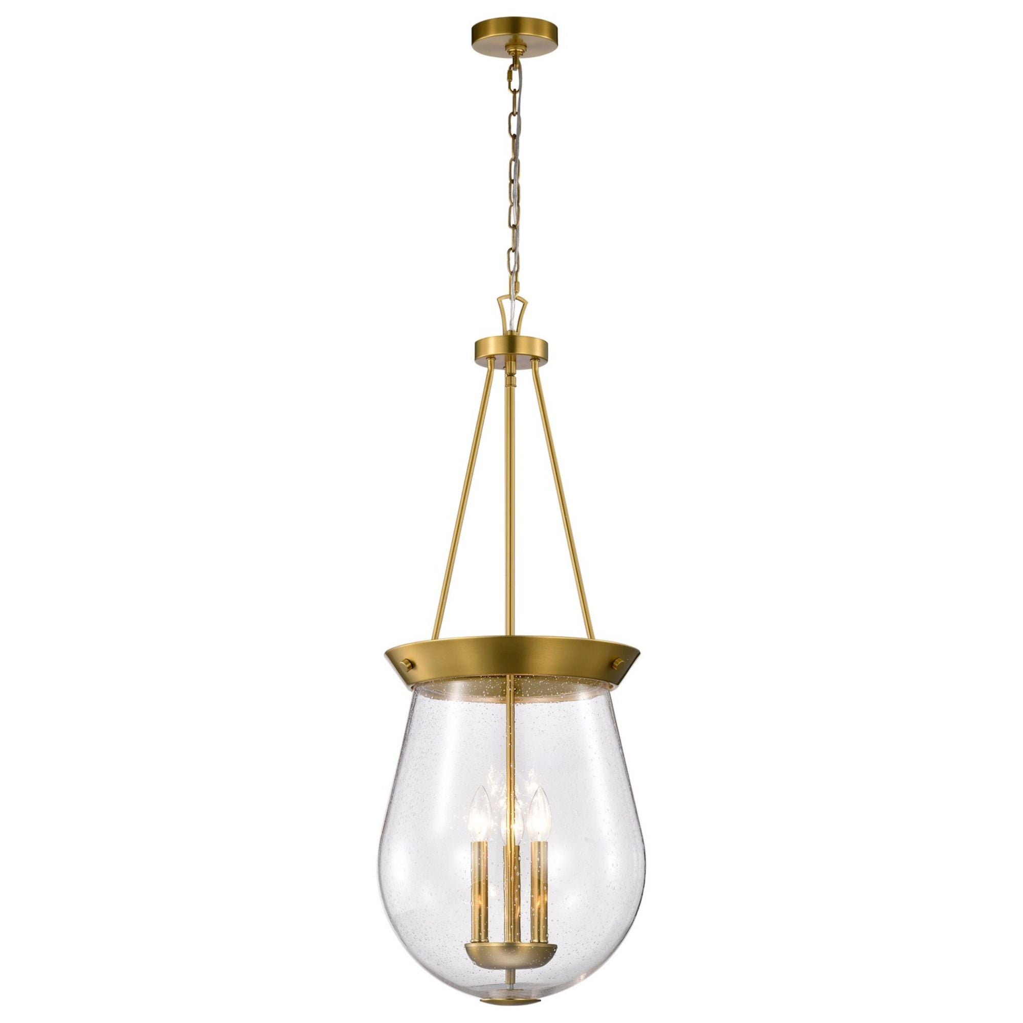 Boliver 14" 3 lights Pendant, Vintage Brass Finish - Bees Lighting