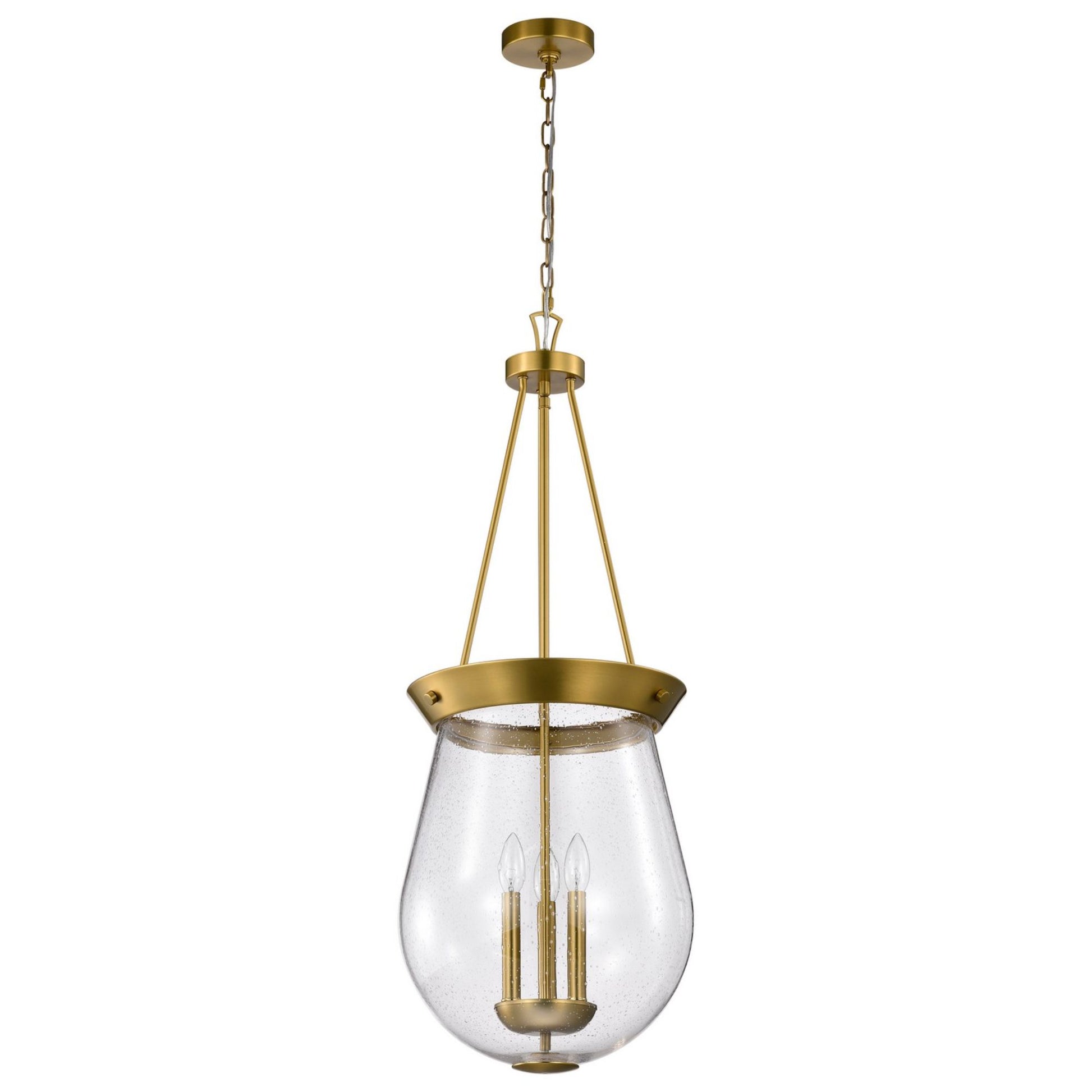 Boliver 14" 3 lights Pendant, Vintage Brass Finish - Bees Lighting