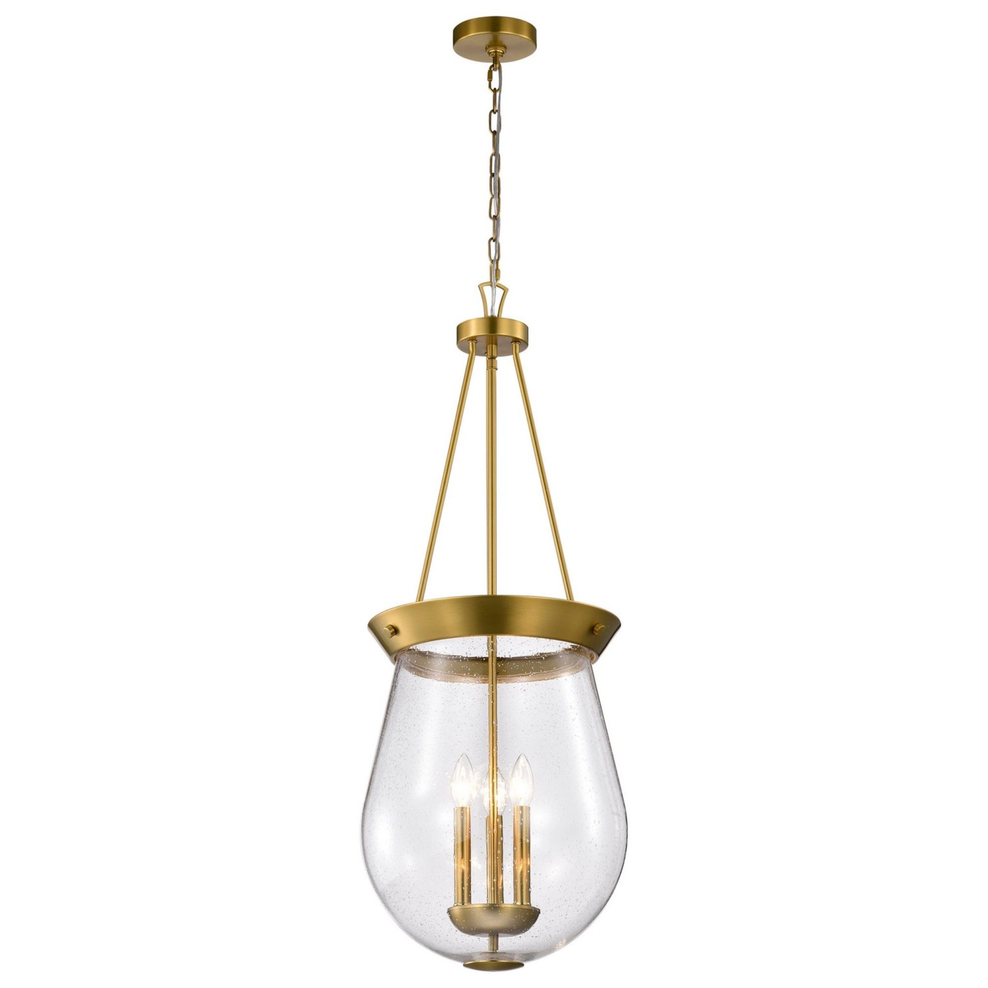 Boliver 14" 3 lights Pendant, Vintage Brass Finish - Bees Lighting