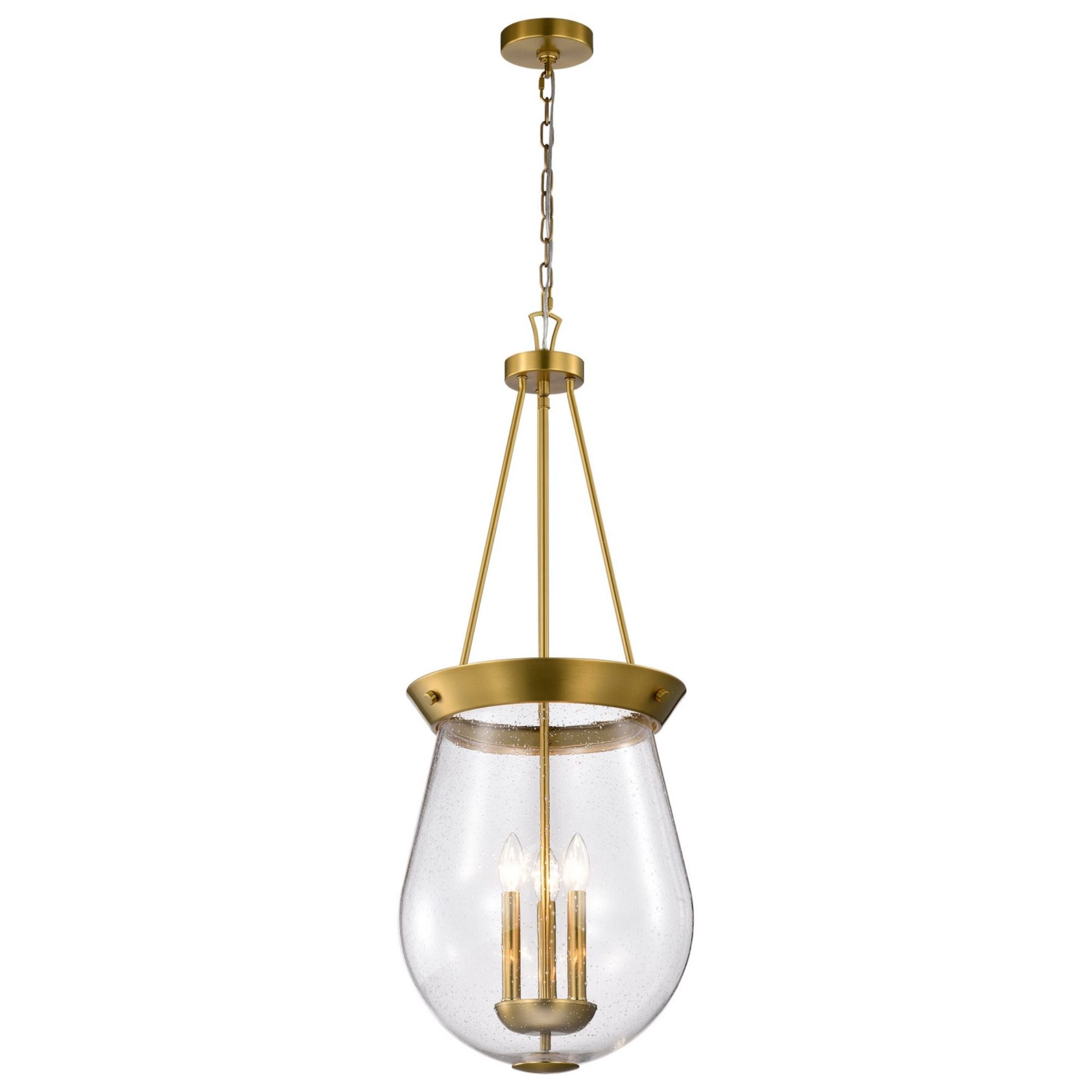 Boliver 14" 3 lights Pendant, Vintage Brass Finish - Bees Lighting