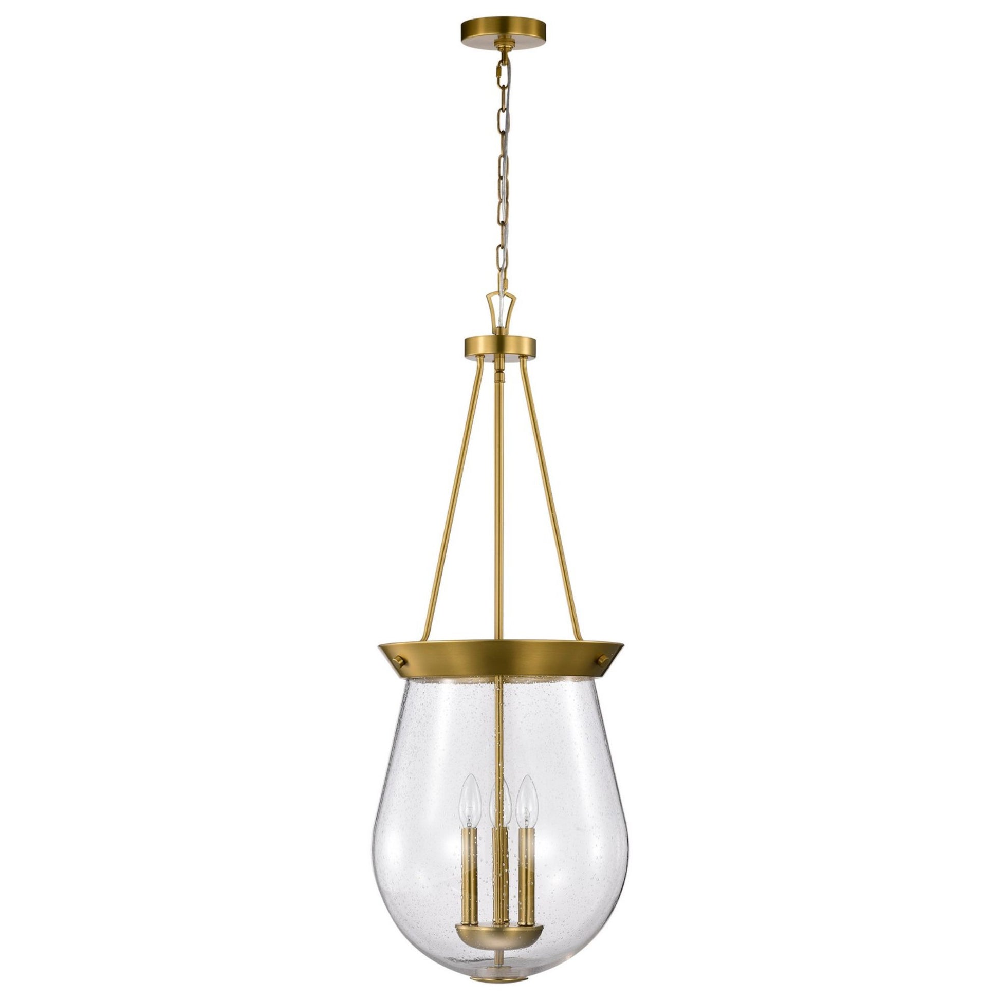 Boliver 14" 3 lights Pendant, Vintage Brass Finish - Bees Lighting