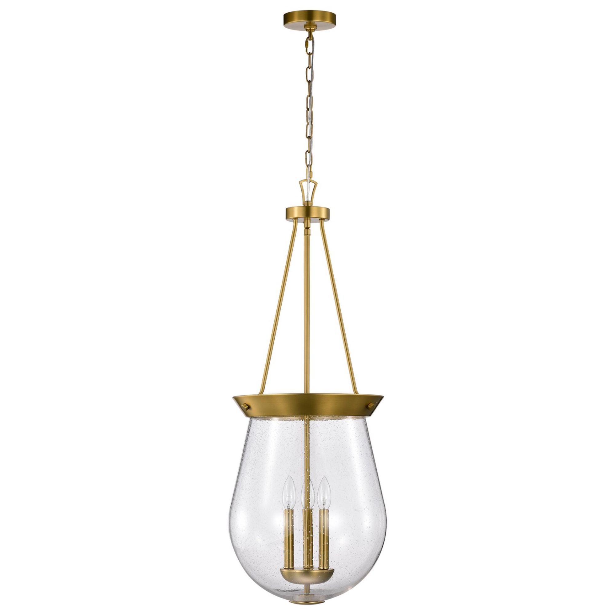 Boliver 14" 3 lights Pendant, Vintage Brass Finish - Bees Lighting