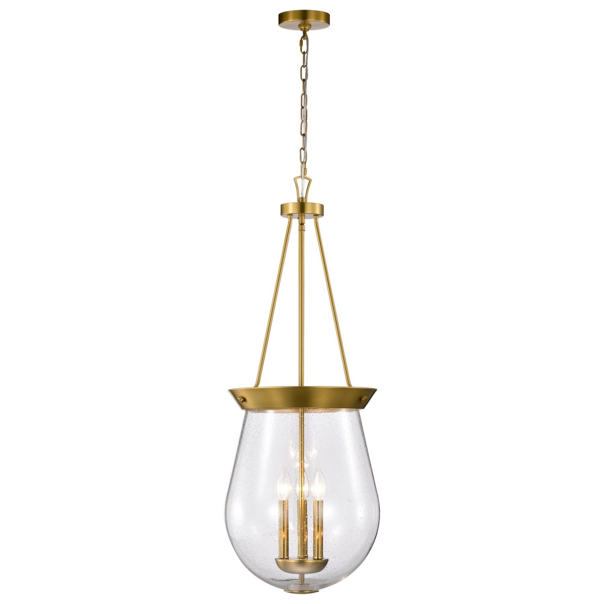 Boliver 14" 3 lights Pendant, Vintage Brass Finish - Bees Lighting