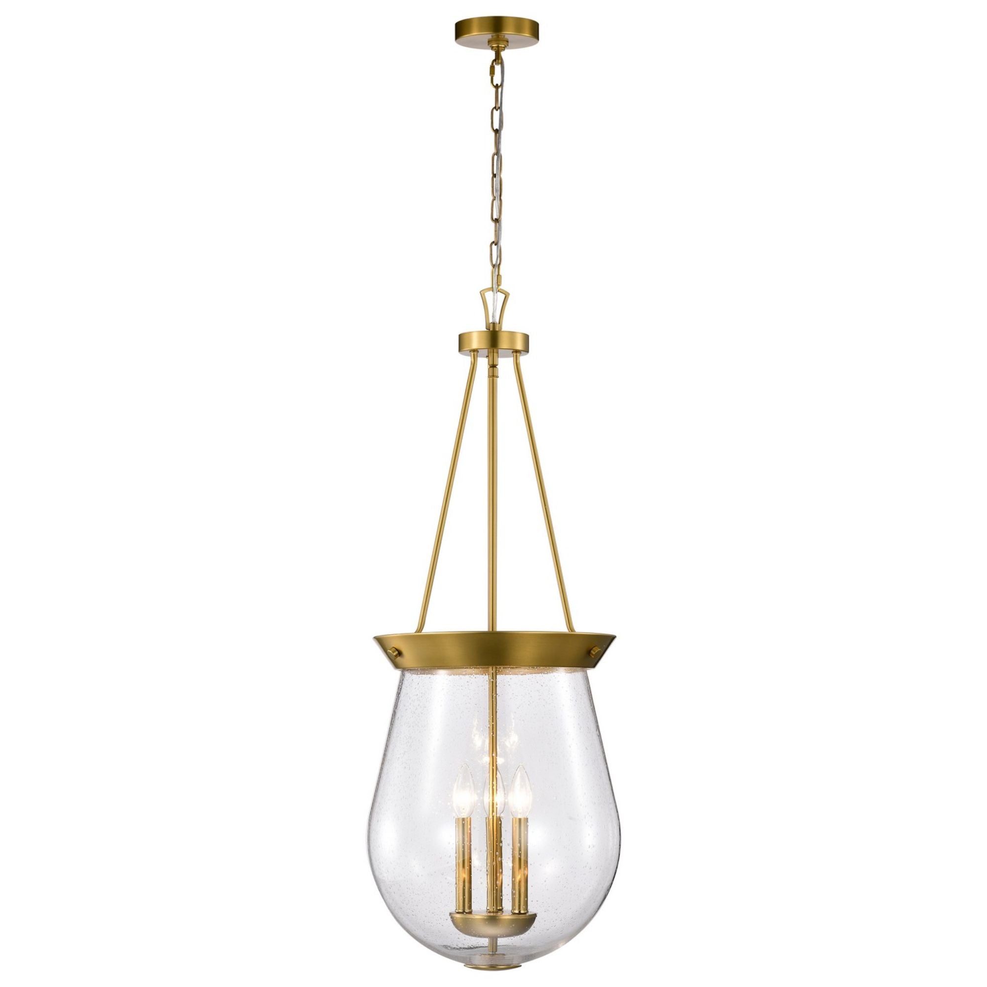 Boliver 14" 3 lights Pendant, Vintage Brass Finish - Bees Lighting
