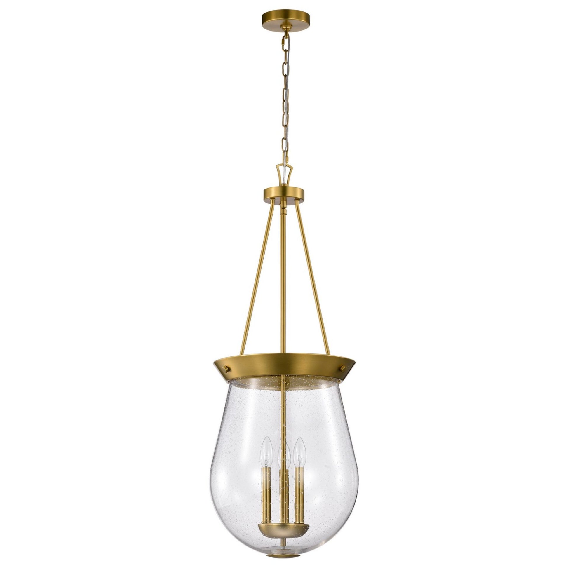Boliver 3 Lights Pendant Light, Clear Seeded Glass - Bees Lighting
