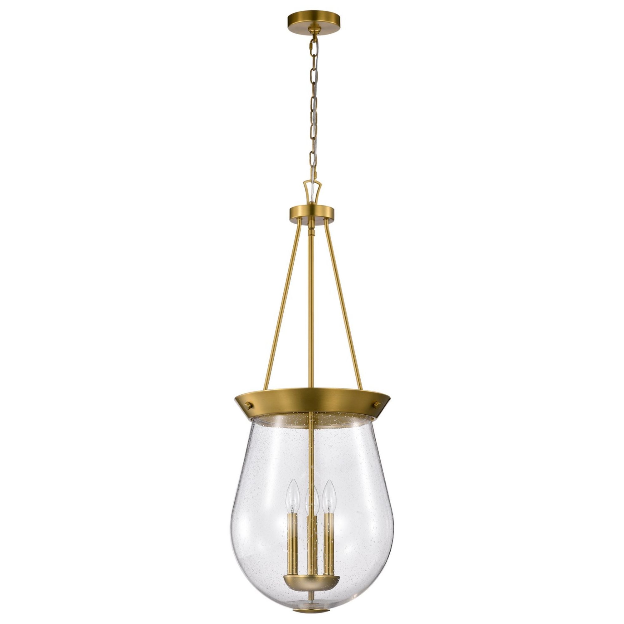 Boliver 3 Lights Pendant Light, Clear Seeded Glass - Bees Lighting