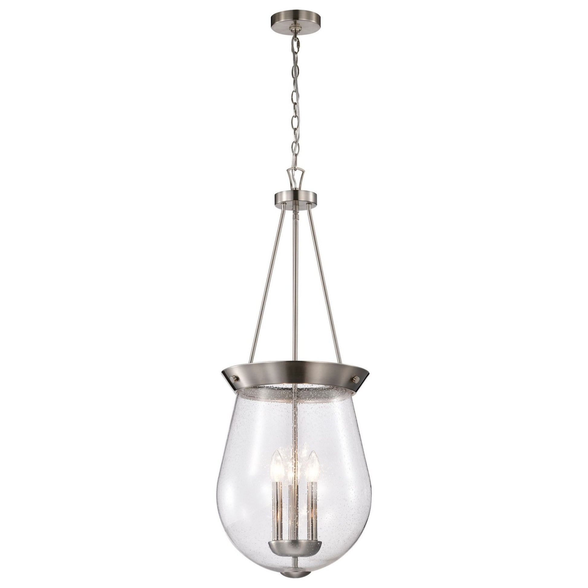 Boliver 14" 3 lights Pendant, Brushed Nickel Finish - Bees Lighting
