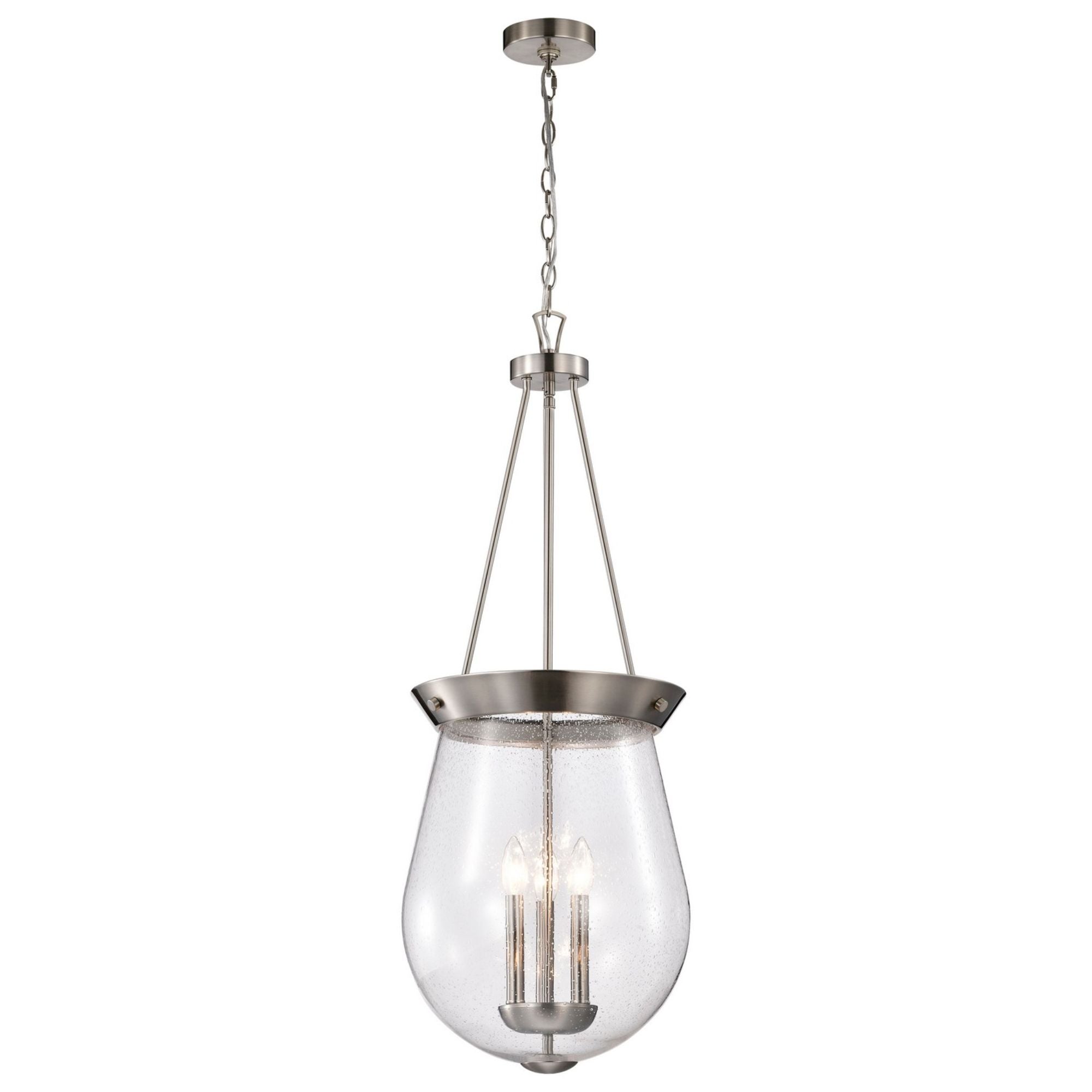 Boliver 14" 3 lights Pendant, Brushed Nickel Finish - Bees Lighting