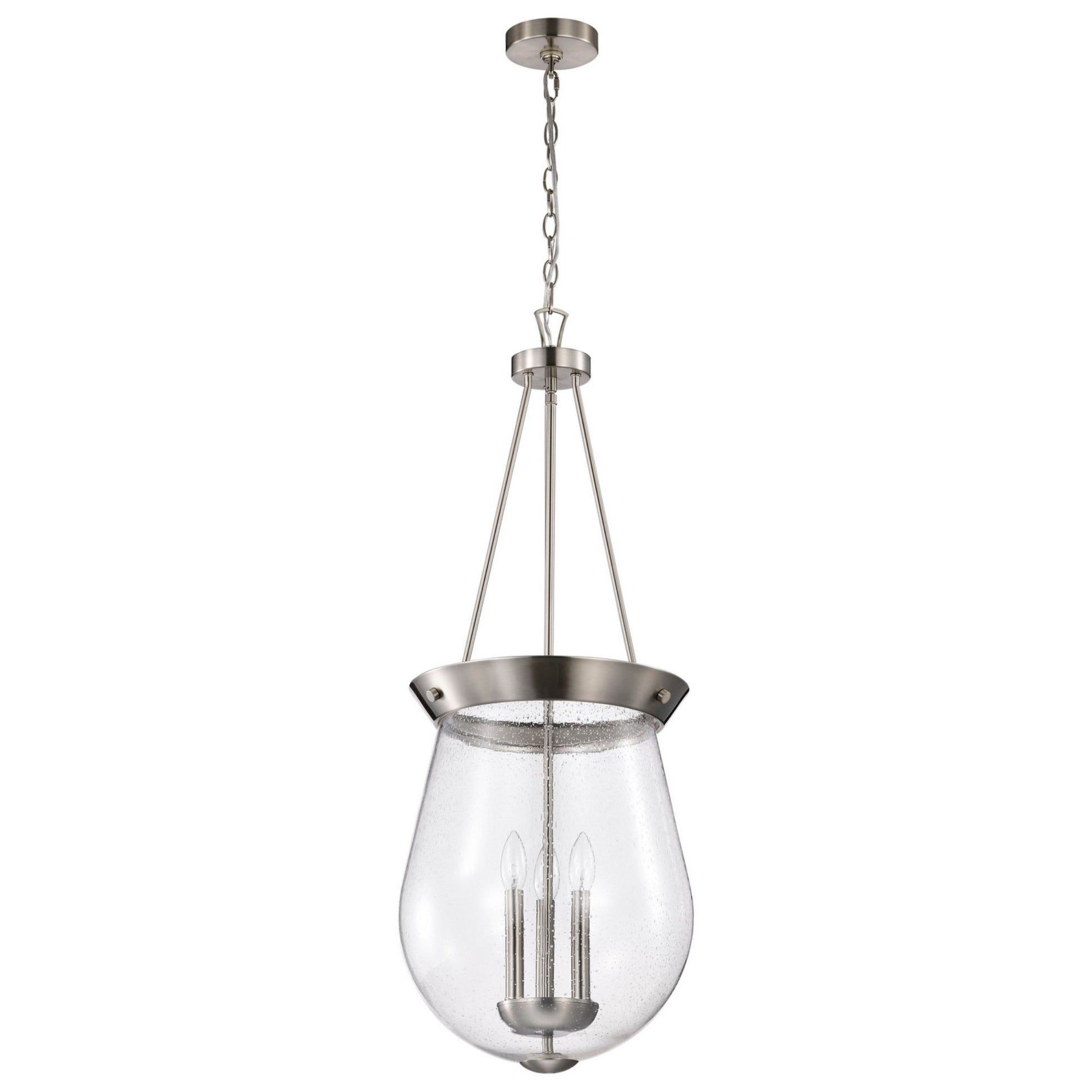 Boliver 14" 3 lights Pendant, Brushed Nickel Finish - Bees Lighting