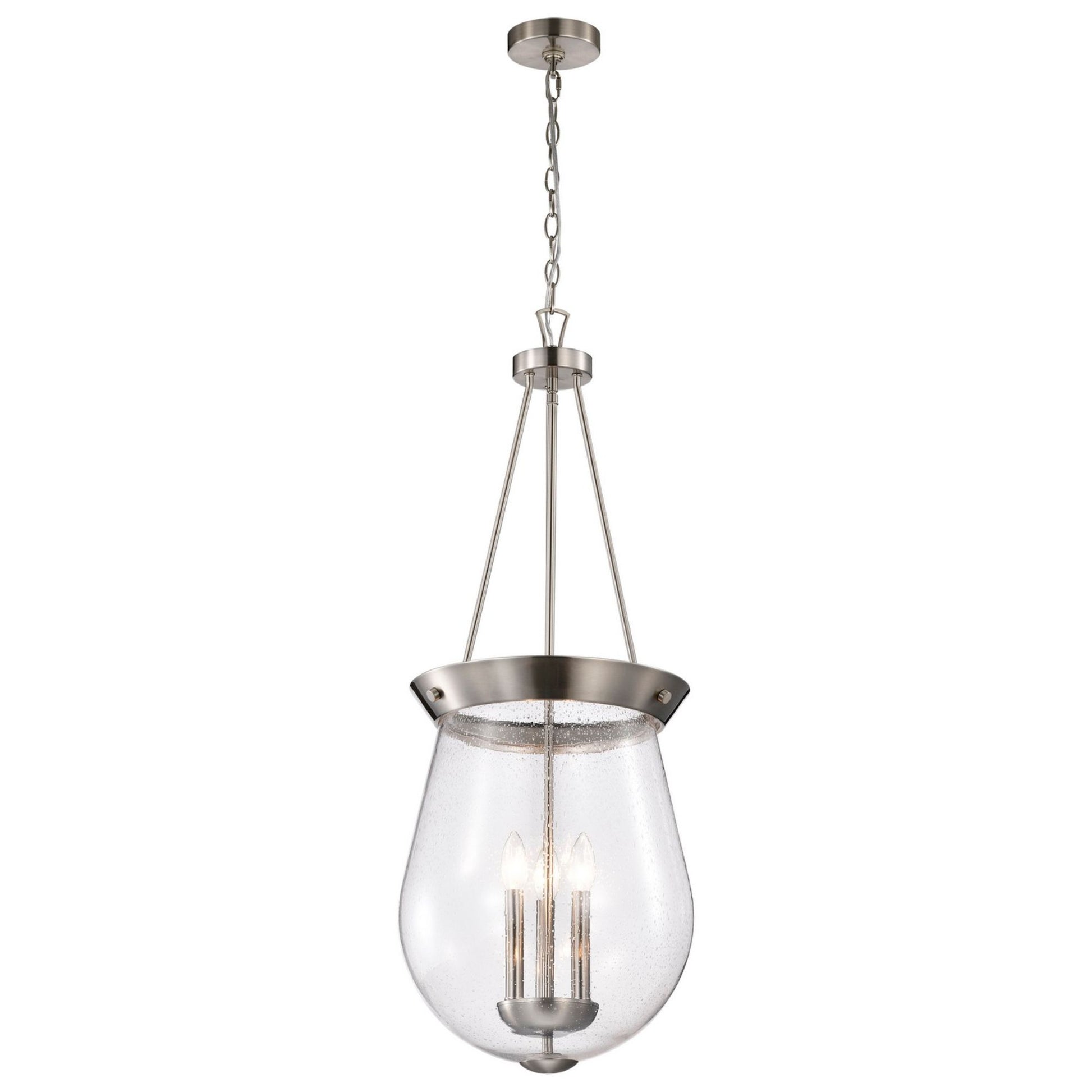 Boliver 14" 3 lights Pendant, Brushed Nickel Finish - Bees Lighting