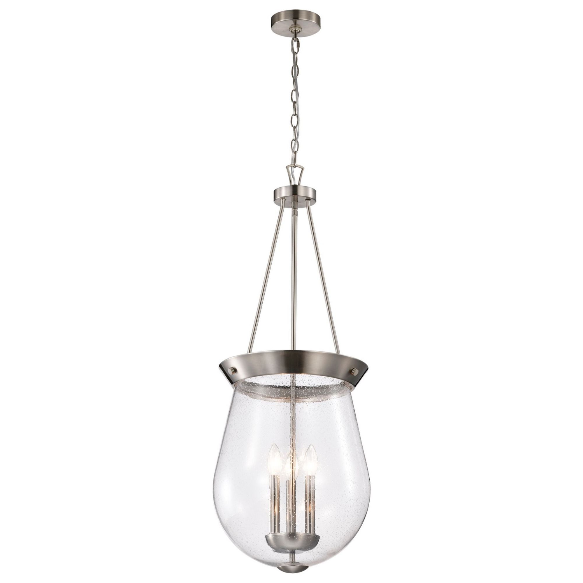 Boliver 14" 3 lights Pendant, Brushed Nickel Finish - Bees Lighting