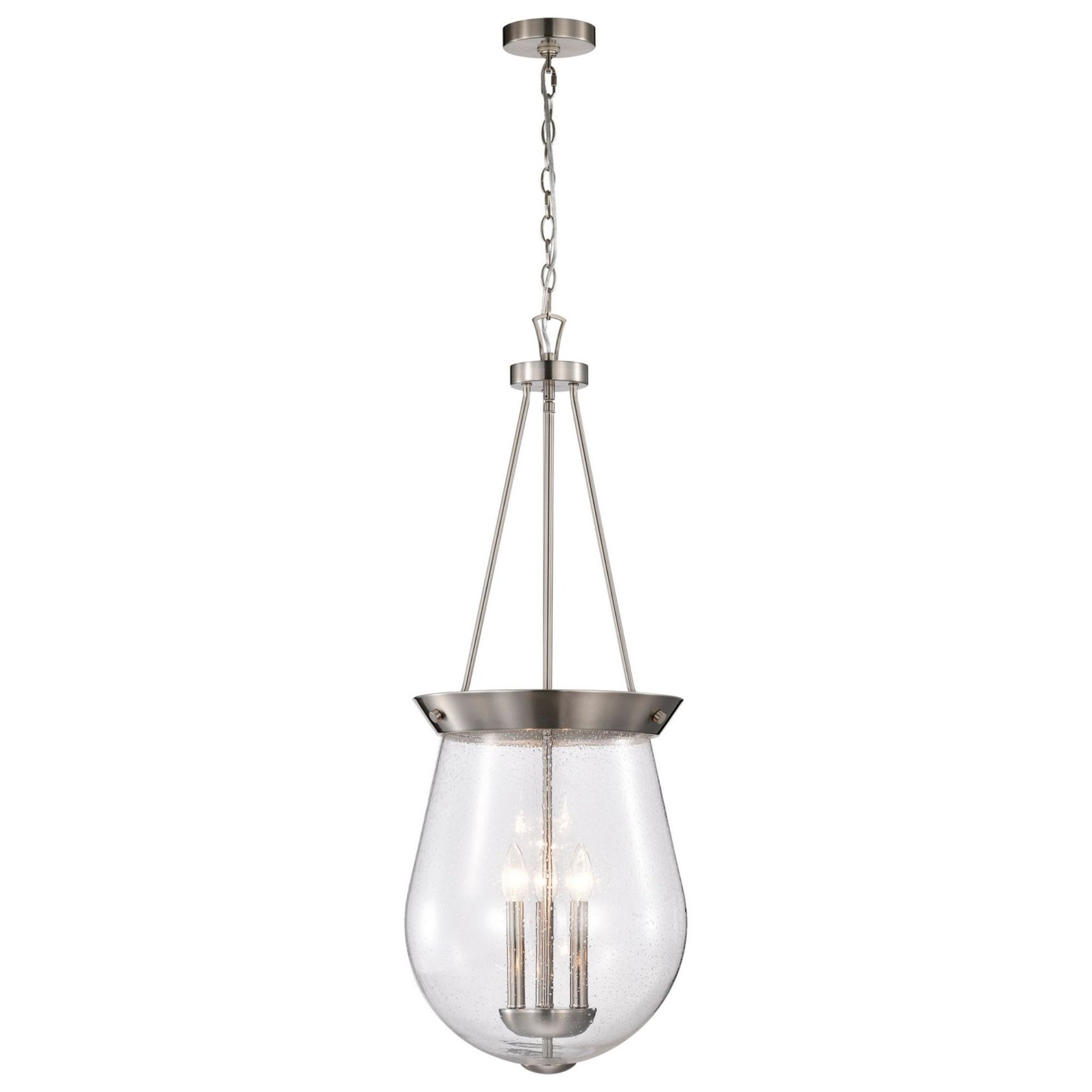 Boliver 14" 3 lights Pendant, Brushed Nickel Finish - Bees Lighting