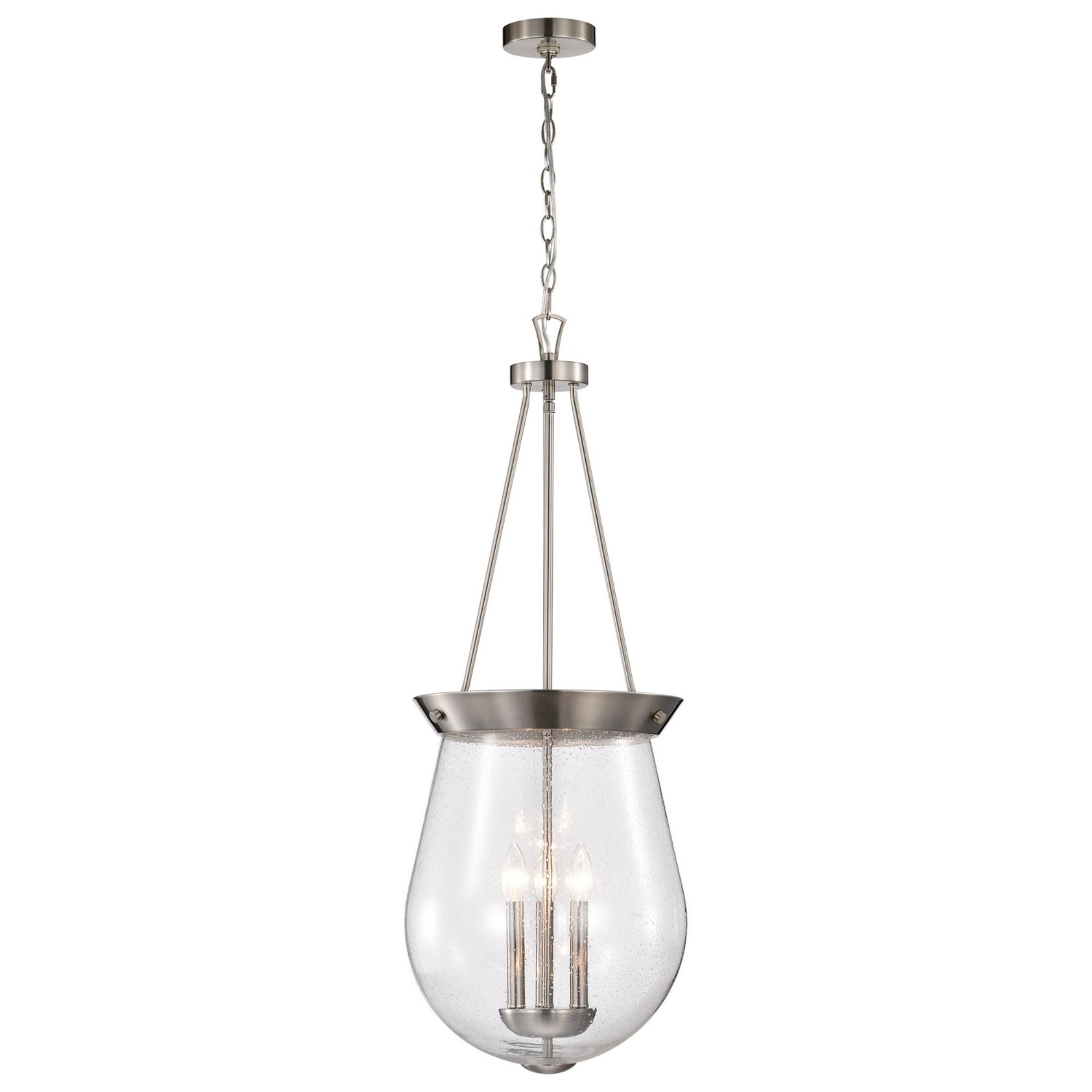 Boliver 14" 3 lights Pendant, Brushed Nickel Finish - Bees Lighting