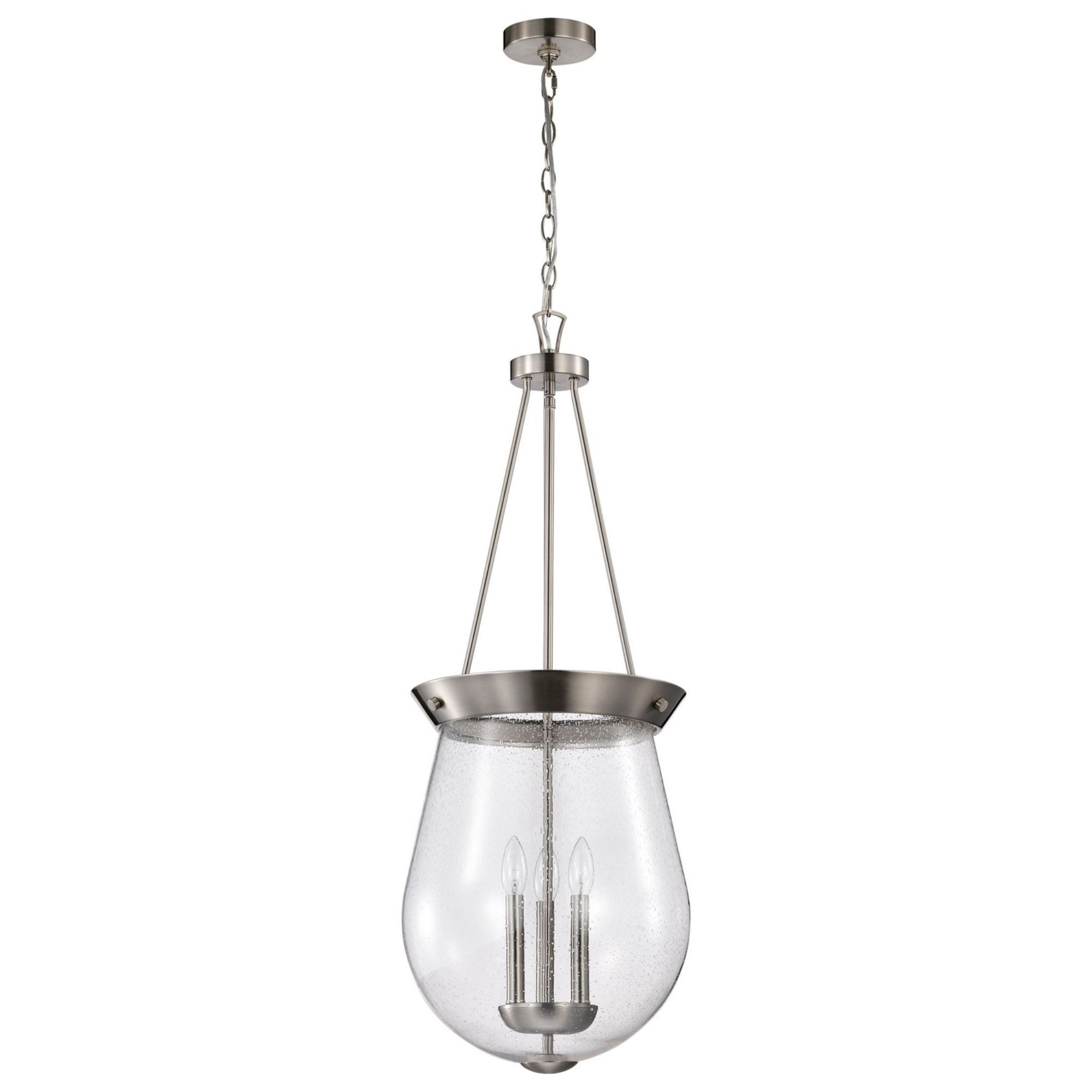 Boliver 3 Lights Pendant Light, Clear Seeded Glass - Bees Lighting