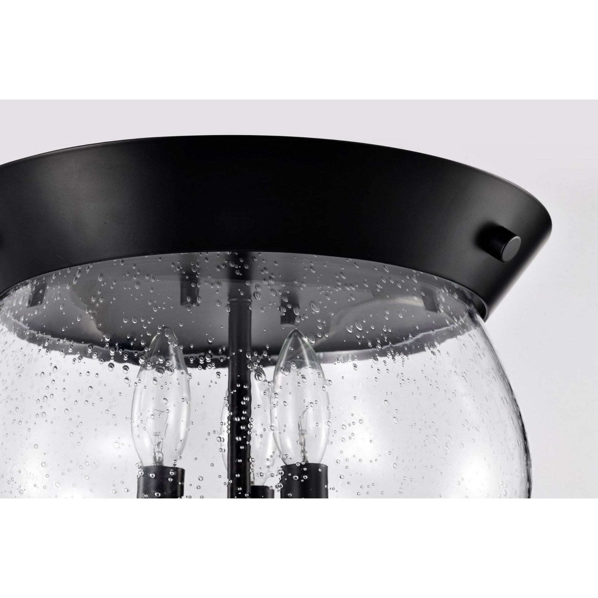 Boliver 14" 3 lights Flush Mount, Matte Black Finish - Bees Lighting