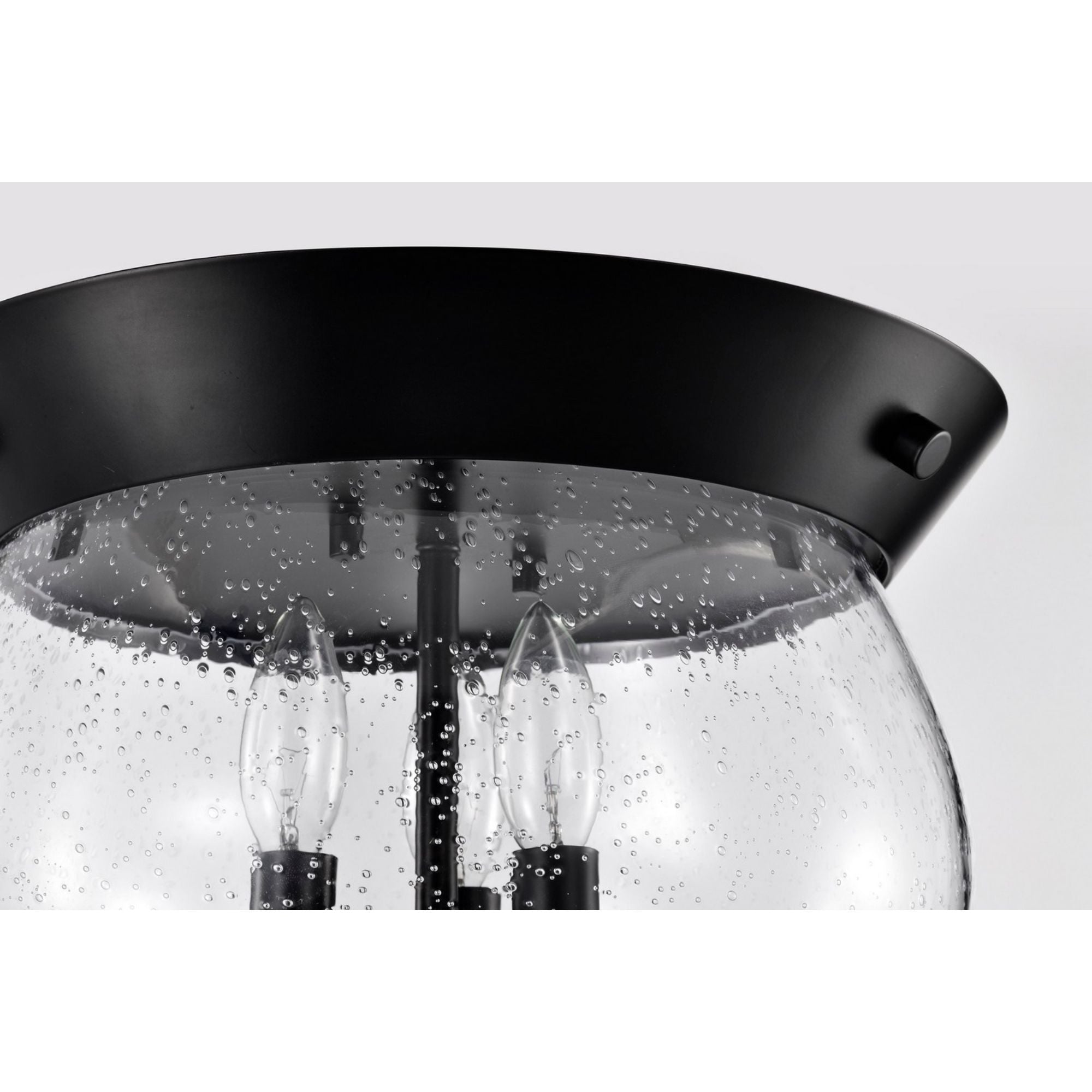 Boliver 14" 3 lights Flush Mount, Matte Black Finish - Bees Lighting