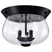 Boliver 14 in. 3 Lights Flush Mount Light, Clear Seeded Glass - Bees Lighting