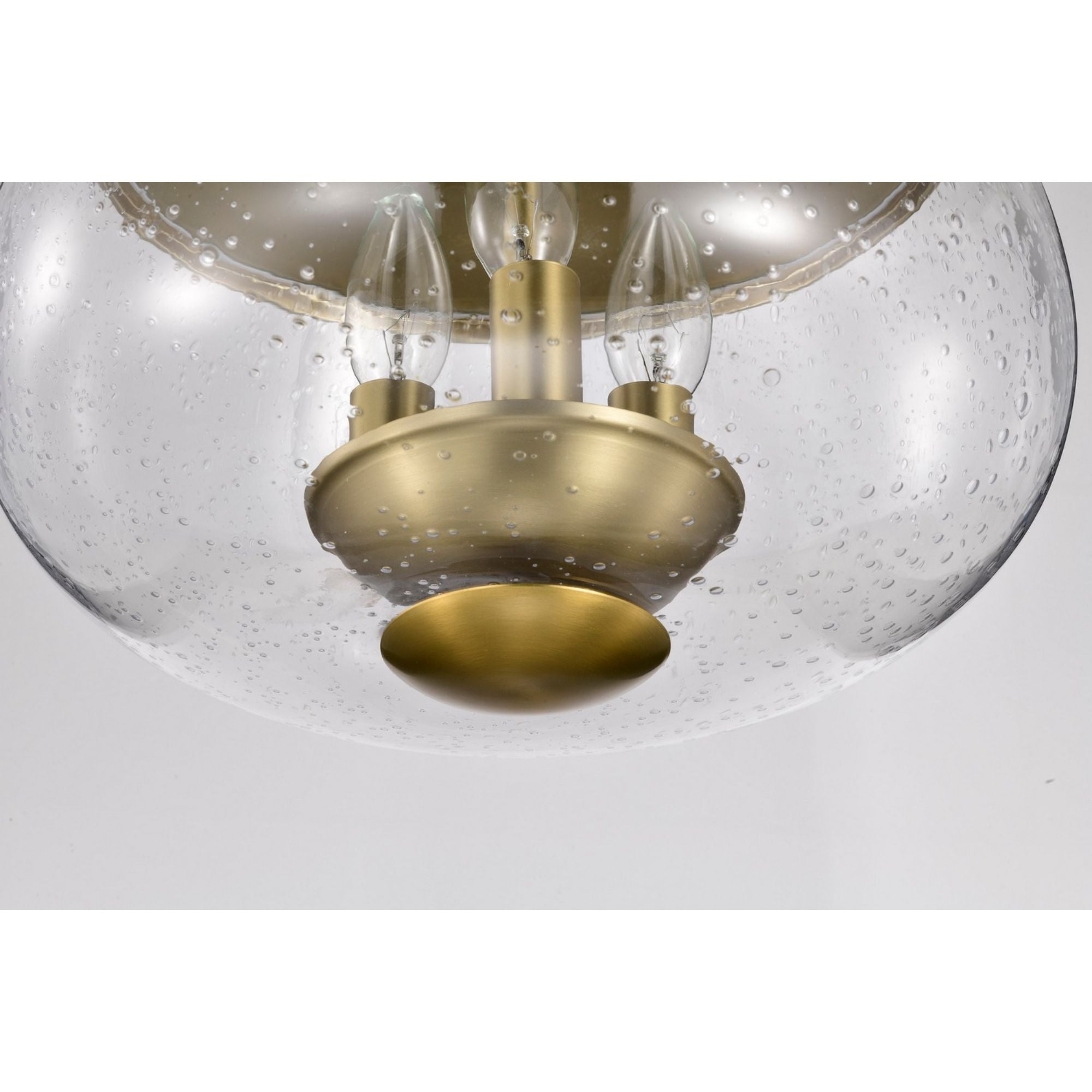 Boliver 14" 3 lights Flush Mount, Vintage Brass Finish - Bees Lighting