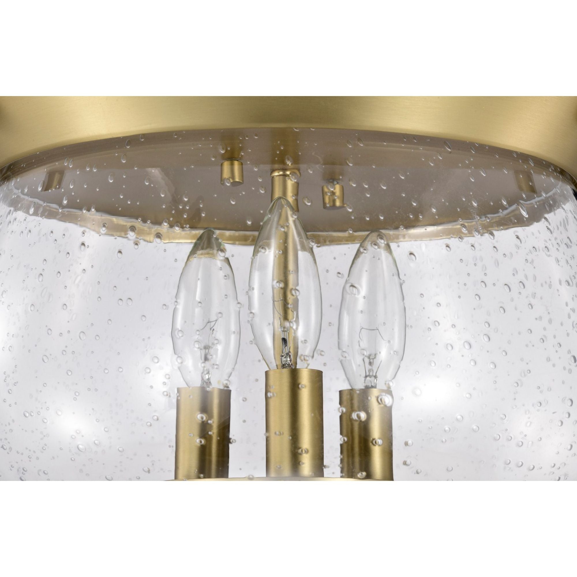 Boliver 14" 3 lights Flush Mount, Vintage Brass Finish - Bees Lighting